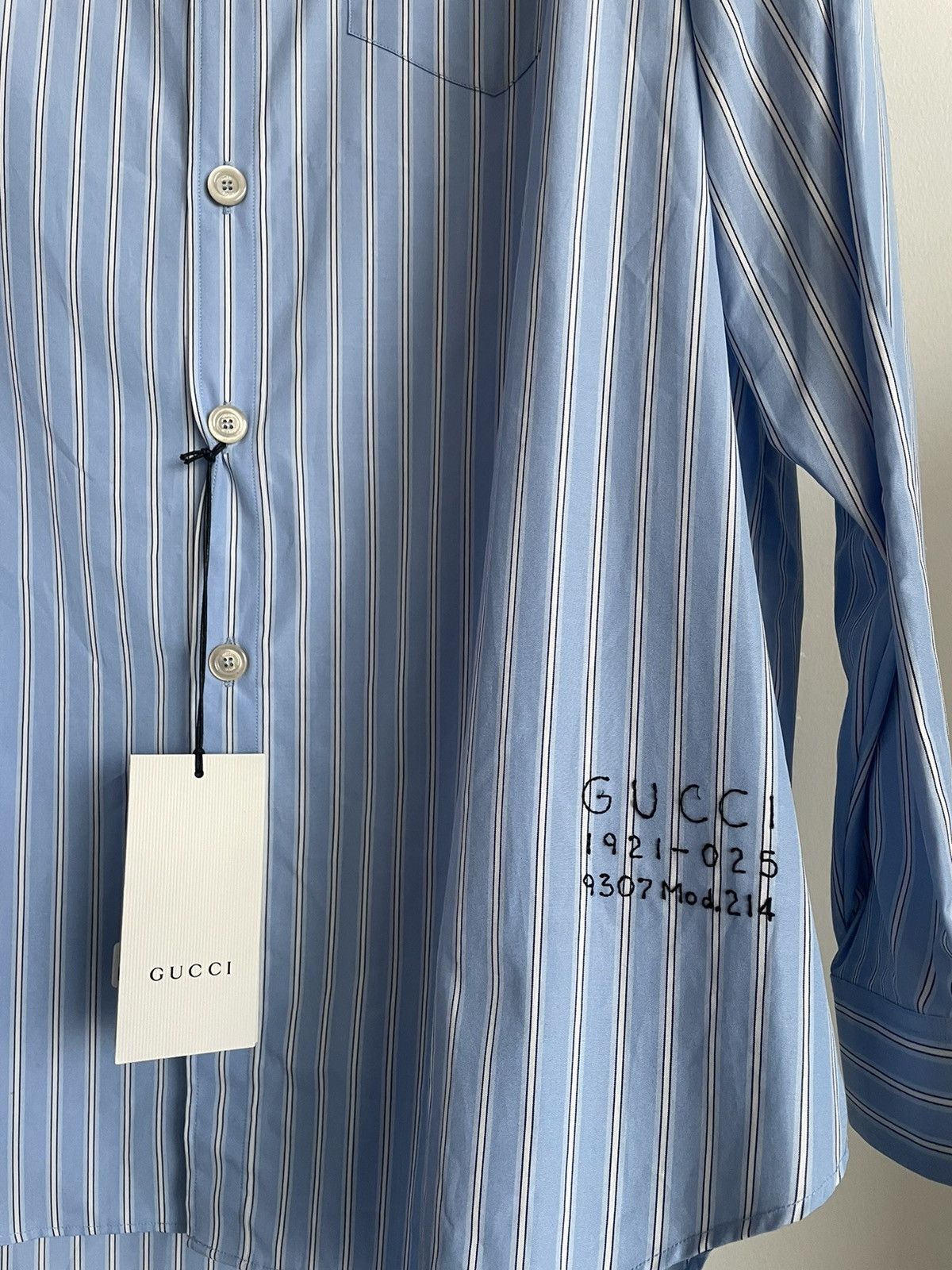 Gucci Limited Edition New SuperRunway Oversized Logo Striped Shirt Size US L / EU 52-54 / 3 - 17 Thumbnail
