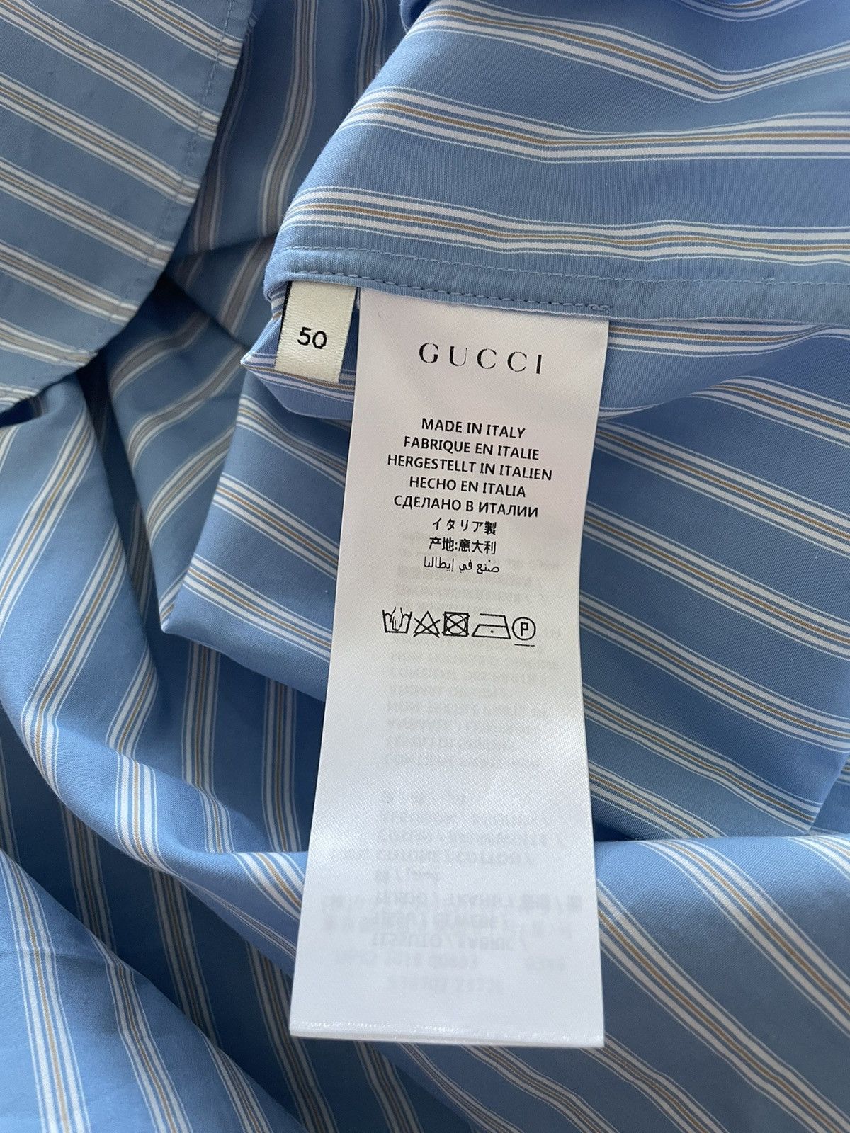 Gucci Limited Edition New SuperRunway Oversized Logo Striped Shirt Size US L / EU 52-54 / 3 - 4 Thumbnail
