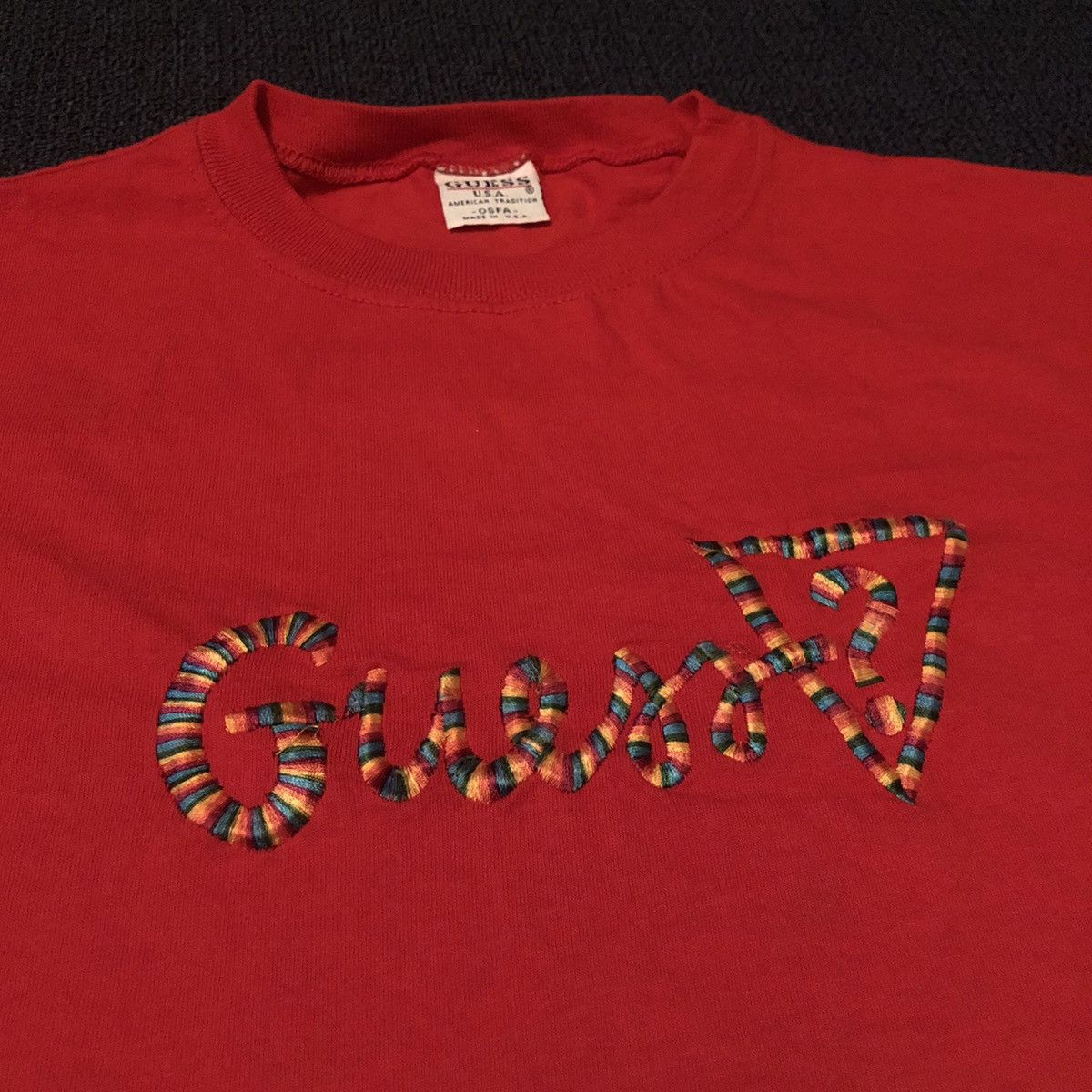Guess Vintage 1990s Guess Originals ? Embroidered Logo Tee Shirt Size US L / EU 52-54 / 3 - 2 Thumbnail