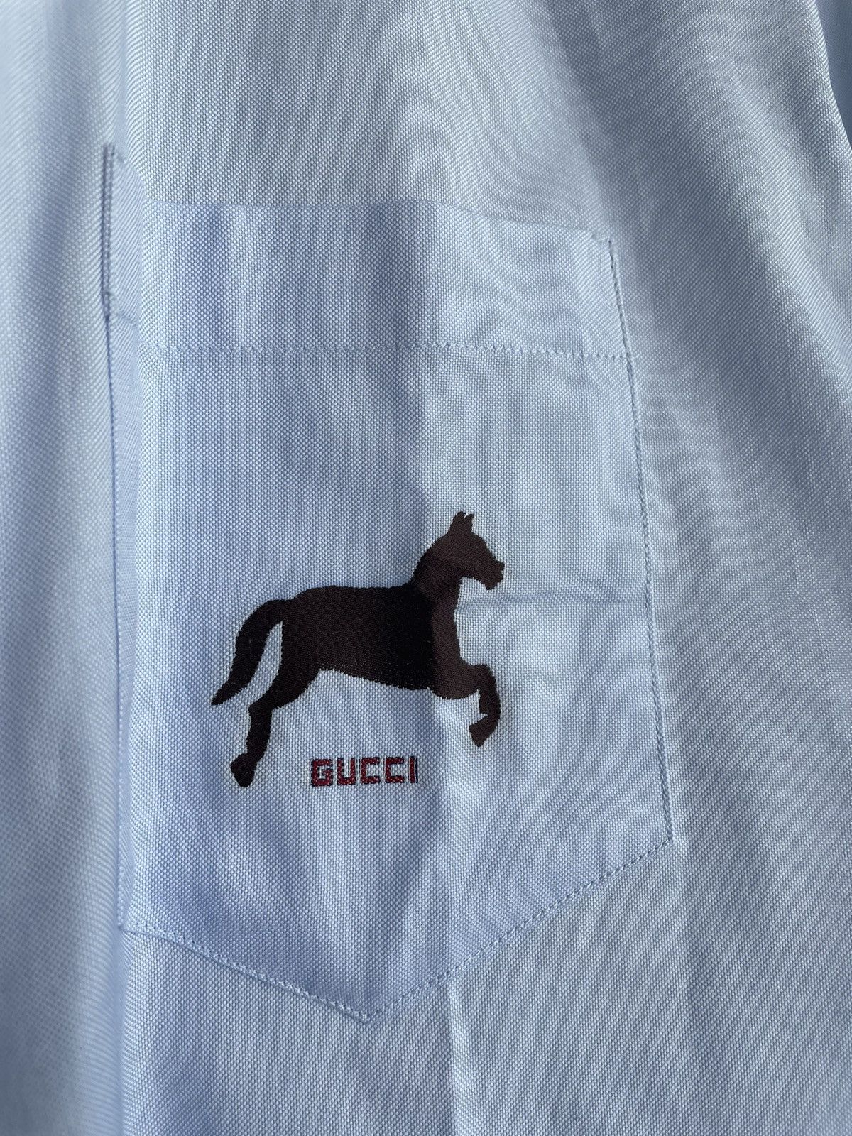 Gucci Limited Rare Super Runway Iconic Horse 🐎 Logo Sky Blue Shirt Size US M / EU 48-50 / 2 - 9 Thumbnail