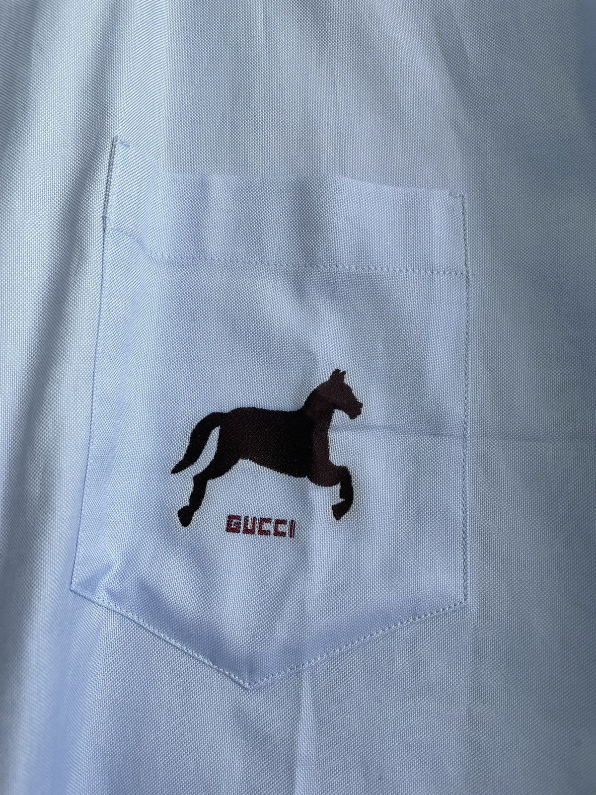 Gucci Limited Rare Super Runway Iconic Horse 🐎 Logo Sky Blue Shirt Size US M / EU 48-50 / 2 - 15 Thumbnail