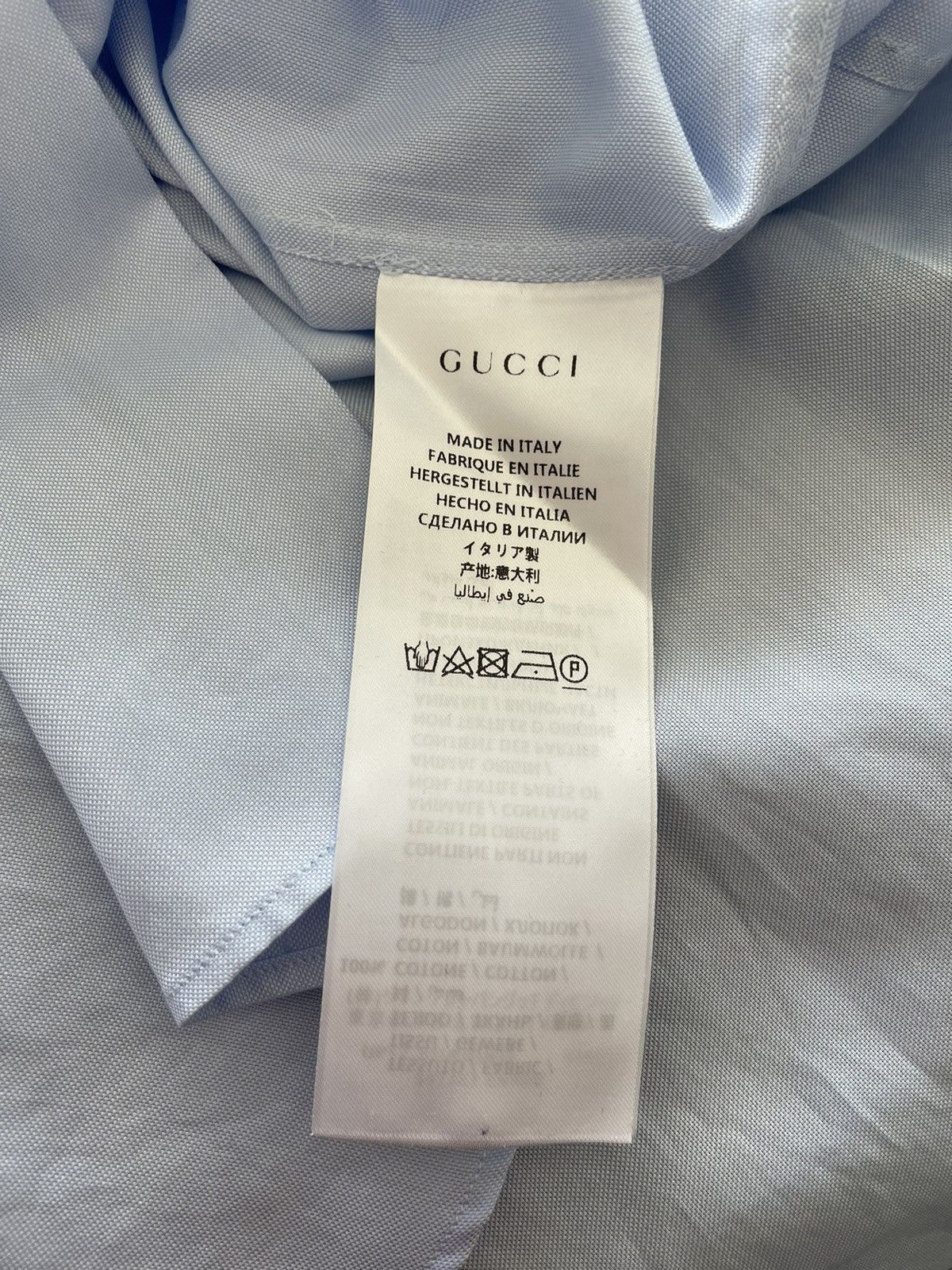Gucci Limited Rare Super Runway Iconic Horse 🐎 Logo Sky Blue Shirt Size US M / EU 48-50 / 2 - 11 Thumbnail
