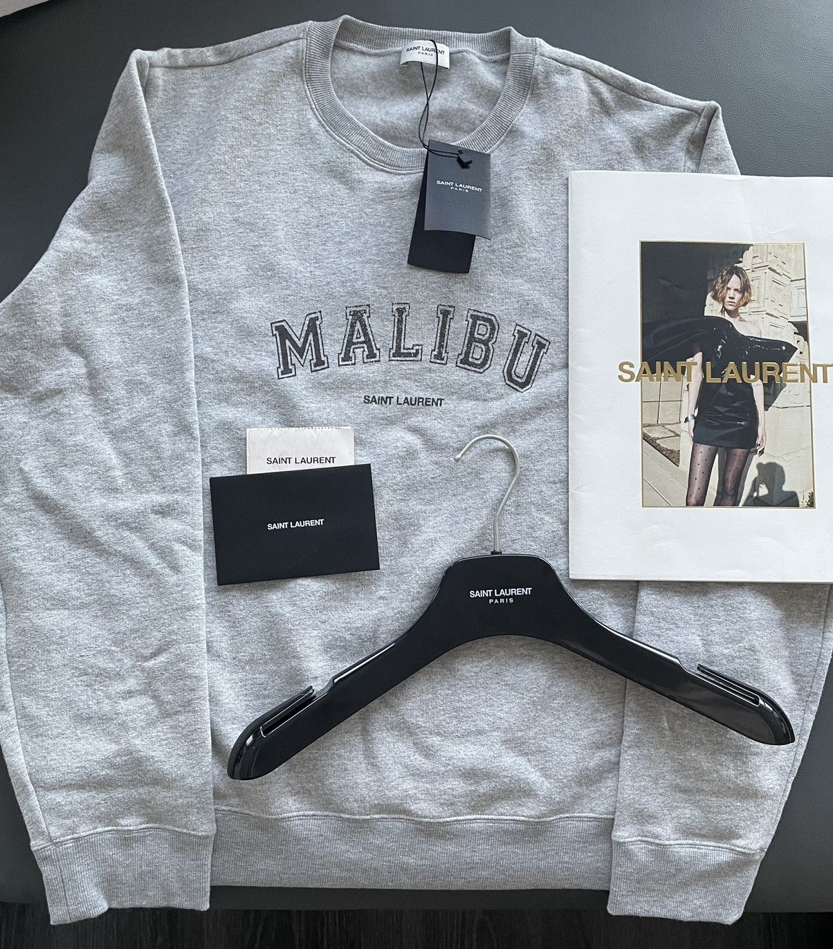 Saint Laurent Paris Iconic Brand NEW Sold Out Malibu Logo Crewneck