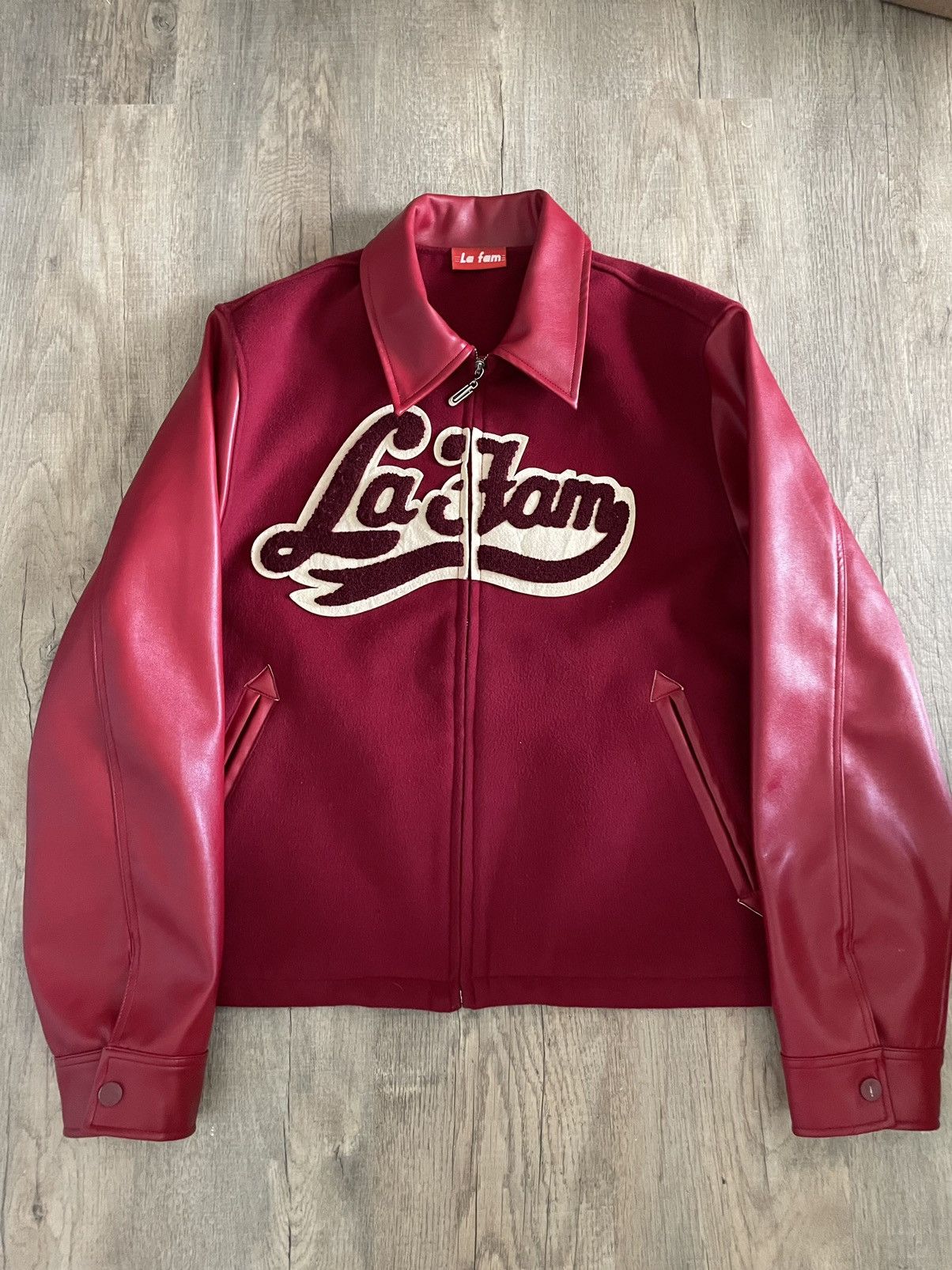 Vintage La fam Amsterdam vintage red varsity jacket | Grailed