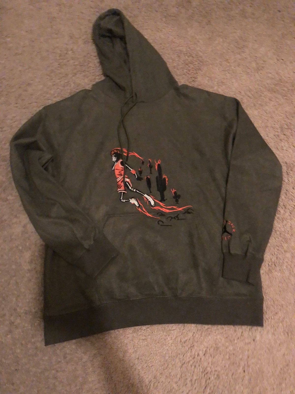 travis scott jordan washed suede hoodie olive