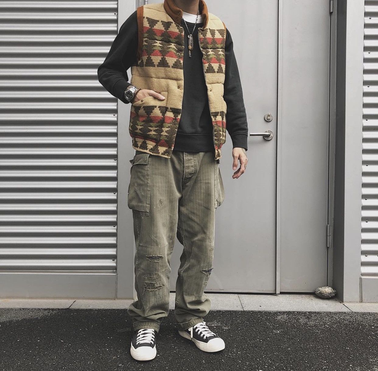 Visvim風　Veterans Pants Crash サイズ2 Visvim Super Rare Visvim 18SS Veterans Pants Crash Size 2
