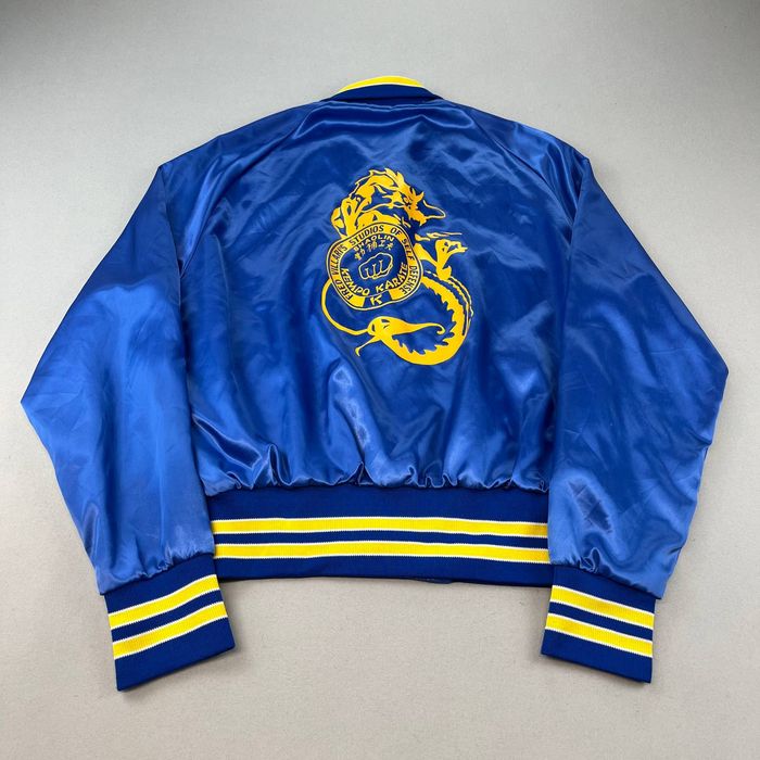 Vintage Vintage 90s Self Defense Dragon Satin Jacket Adult Small | Grailed