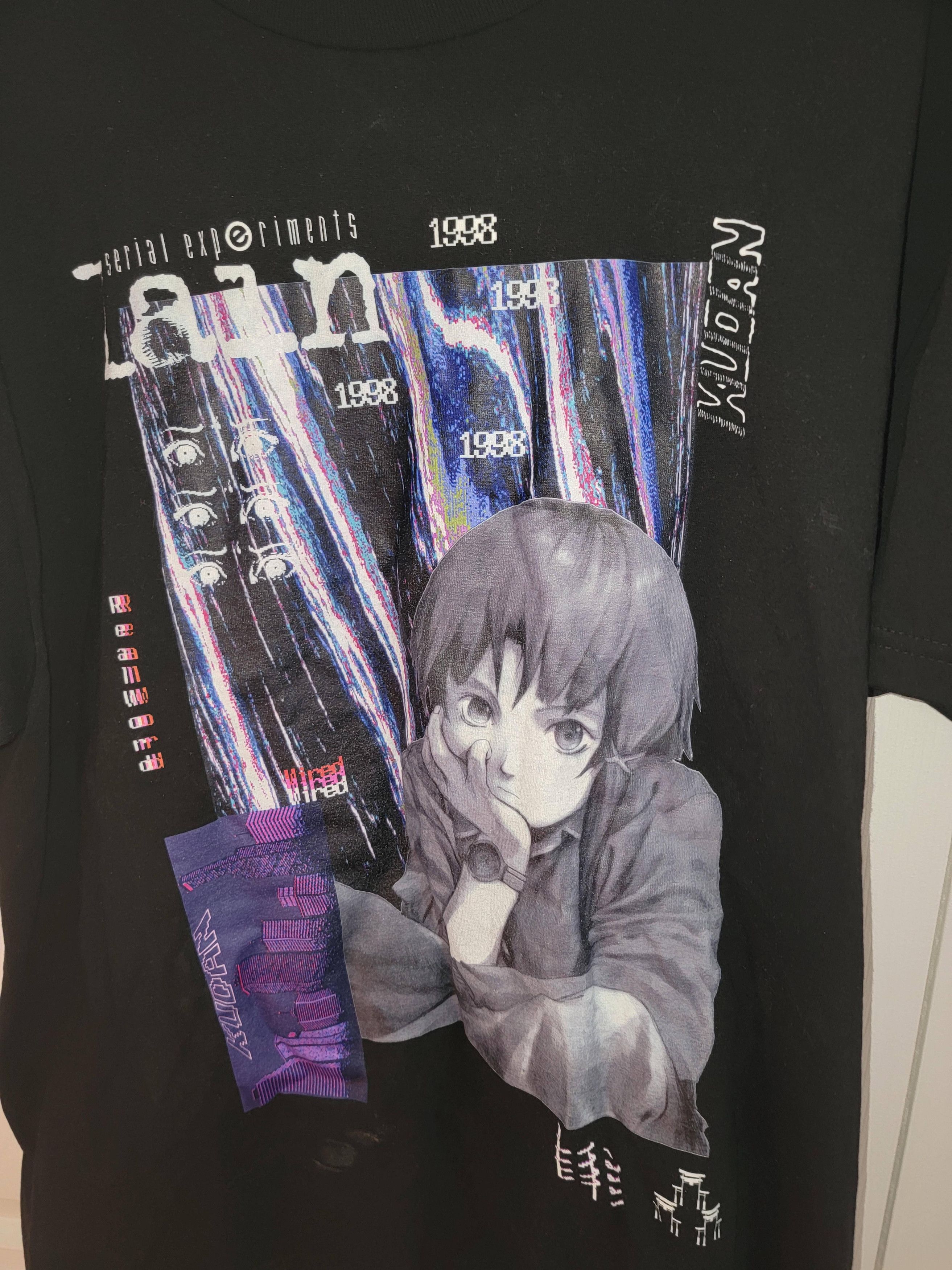 serial experiments lain T-shirt INFOPNOGRAPHY L SIZE ANIME Rare