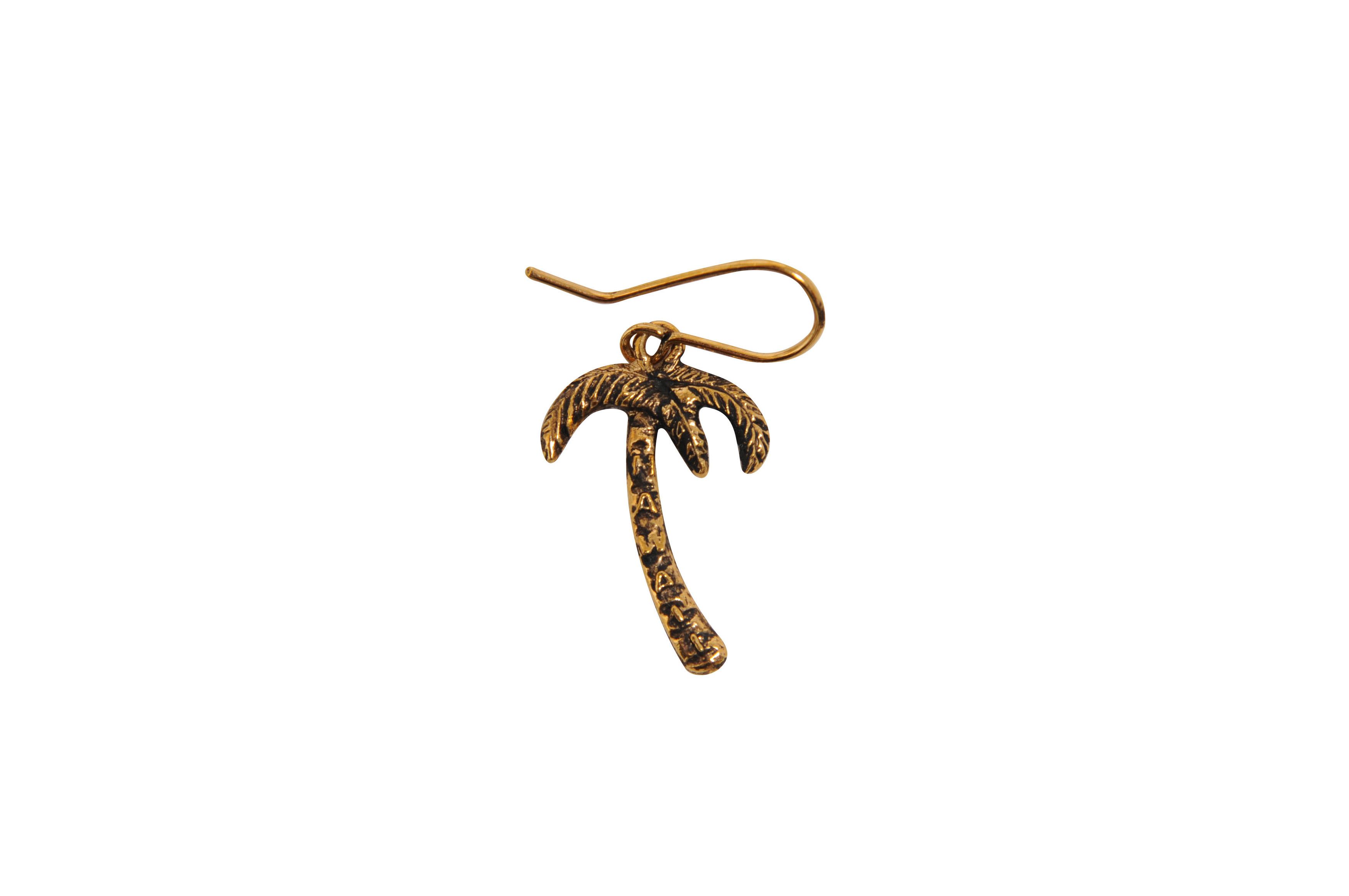 Saint Laurent Paris Palm Tree Gold Brass Dangle Earring - 00637 Size ONE SIZE - 4 Thumbnail