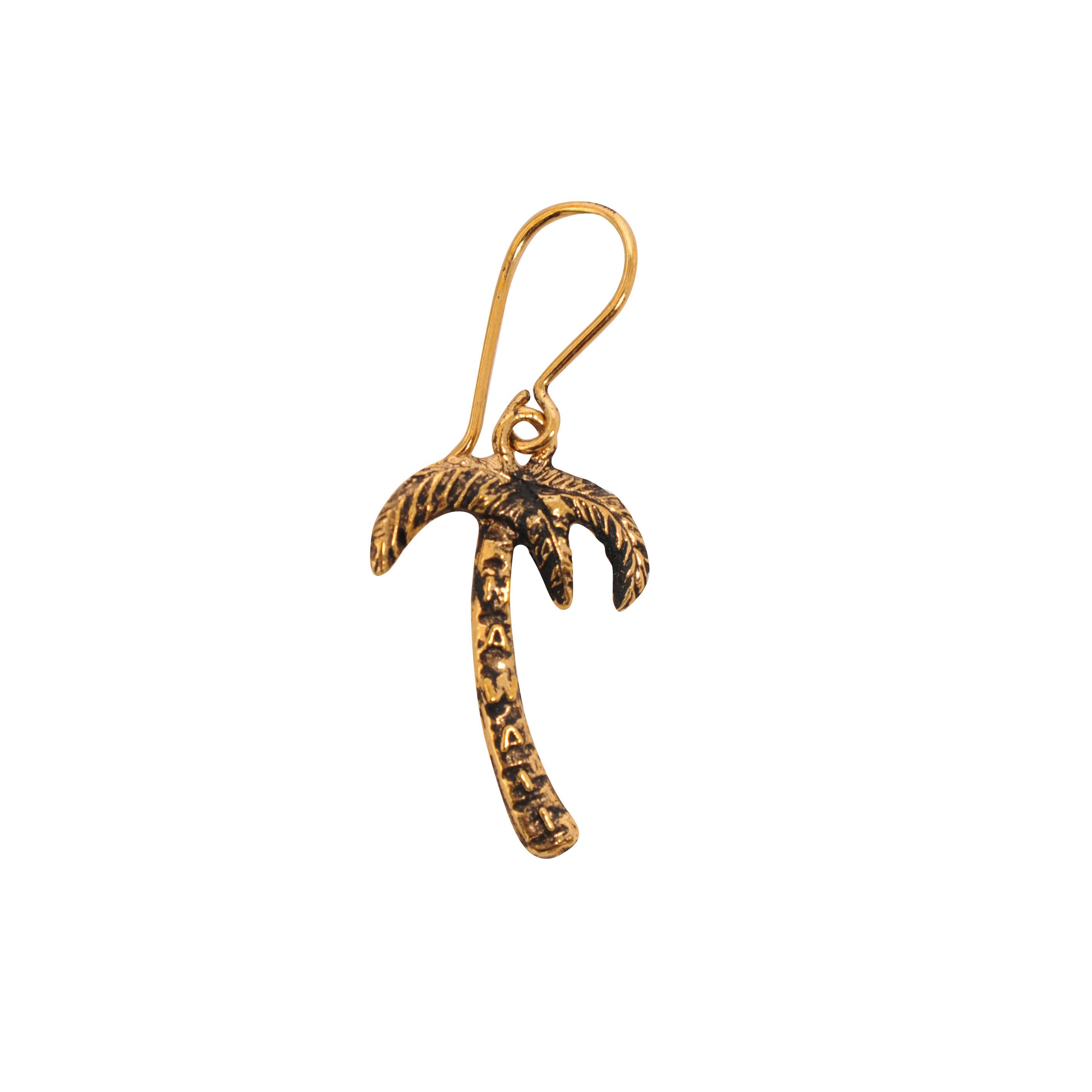 Saint Laurent Paris Palm Tree Gold Brass Dangle Earring - 00637 Size ONE SIZE - 1 Thumbnail