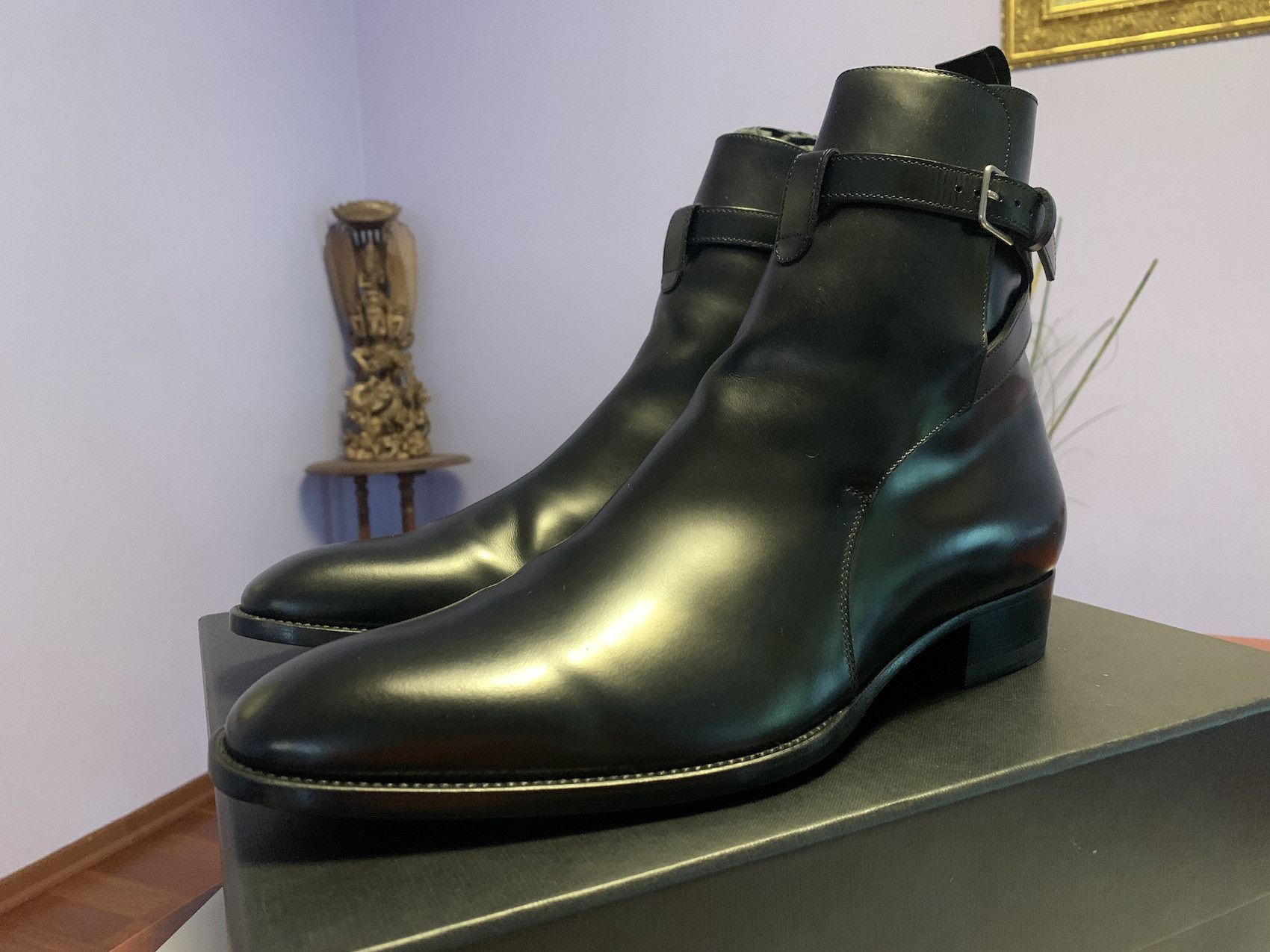 image of Saint Laurent Paris Fw'20 Boots Wyatt Jodhpur 30 in Black, Men's (Size 11)