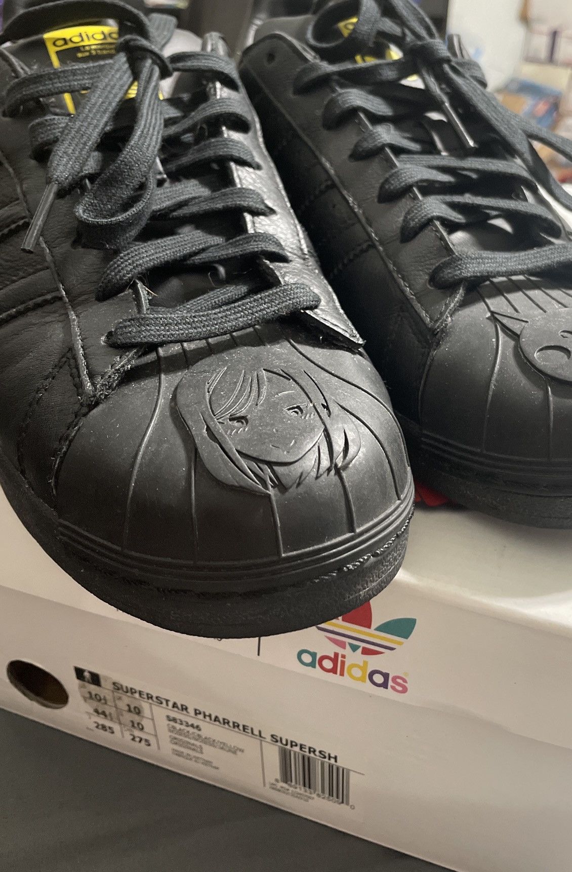adidas gazelle silver green womens ADIDAS X PHARRELL WILLIAMS Superstars Supershell Black – To Be Continued  Preloved main image 1