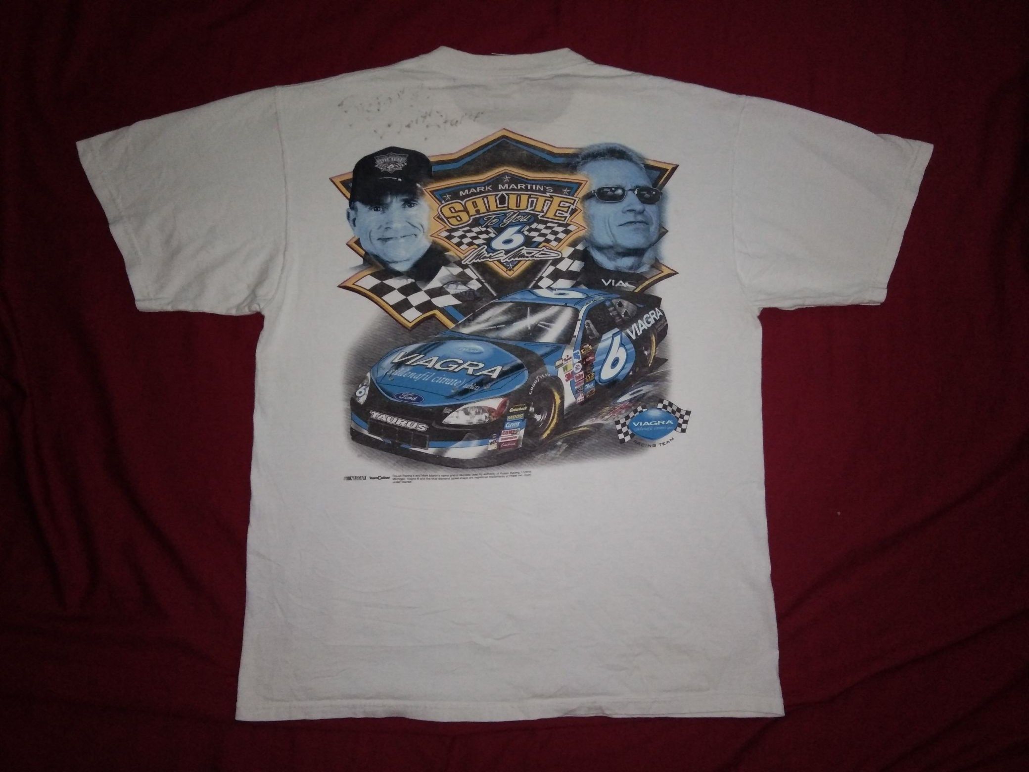 NASCAR VTG 2000s NASCAR Mark Martin signature tshirt racing viagra Size US L / EU 52-54 / 3 - 3 Thumbnail