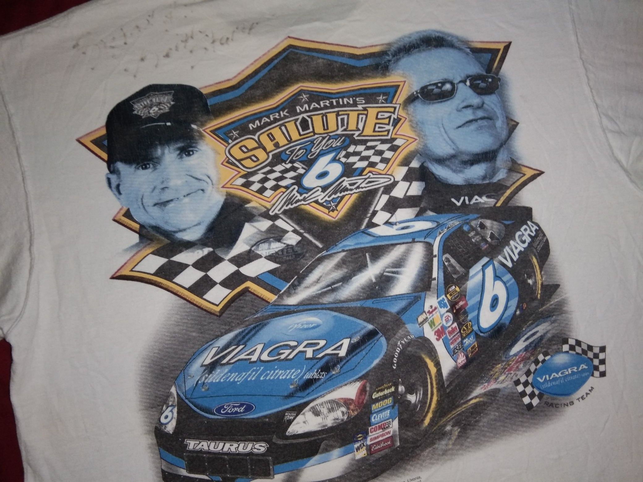 NASCAR VTG 2000s NASCAR Mark Martin signature tshirt racing viagra Size US L / EU 52-54 / 3 - 1 Thumbnail