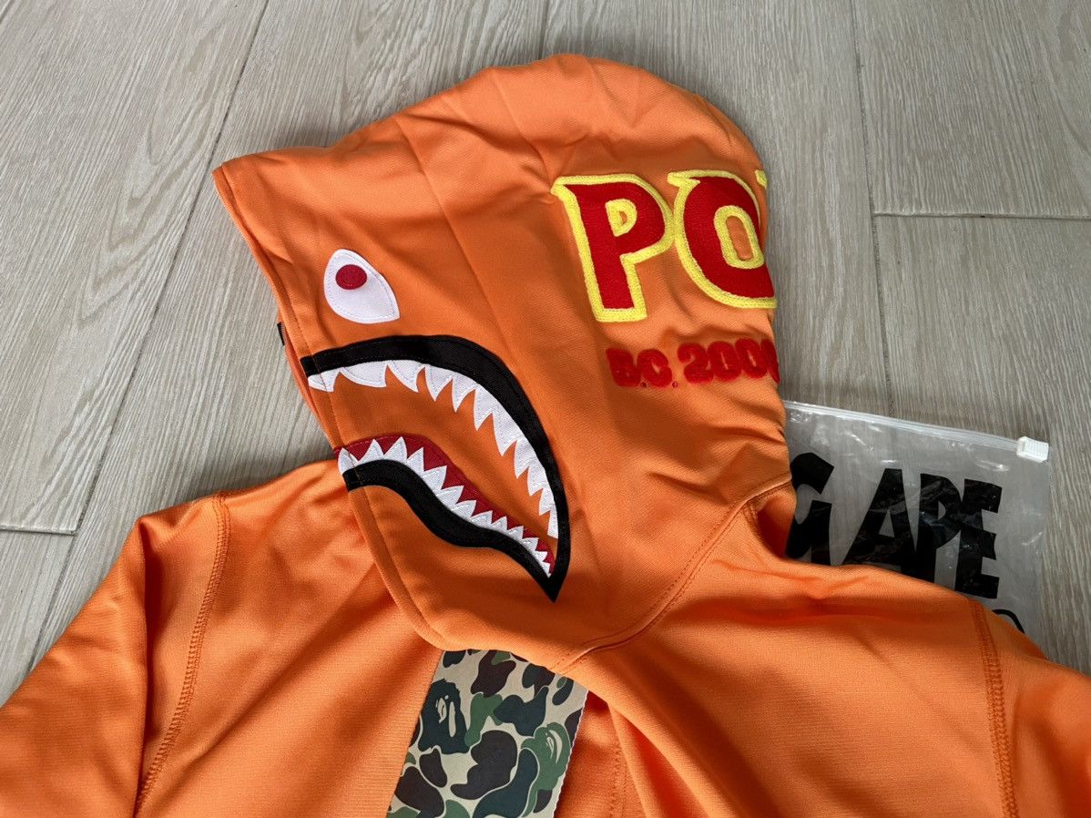 Bape Bape Orange PONR shark hoodie Grailed