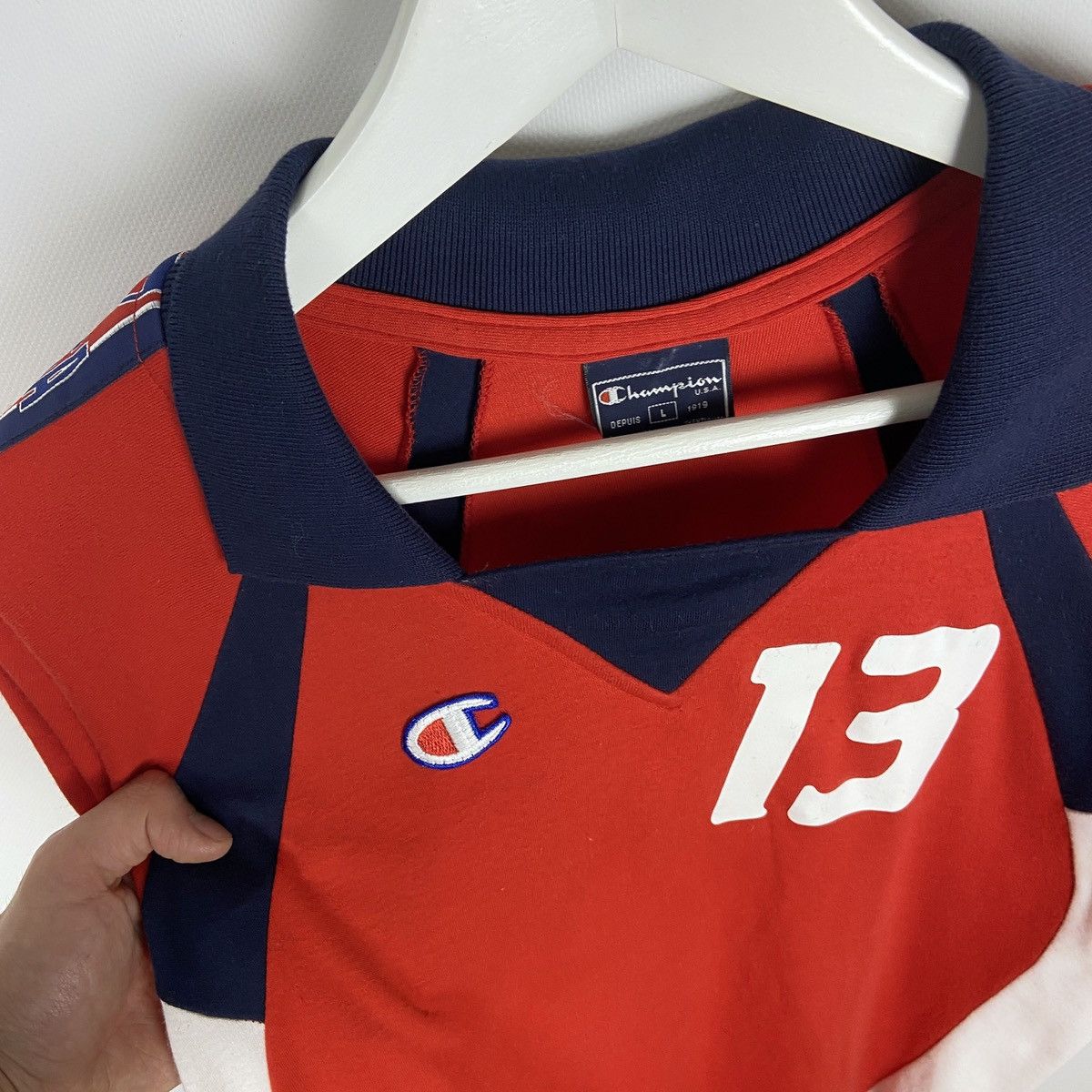 Champion Vintage 90s Champion USA monogram rare rugby tee size L y2k Size US L / EU 52-54 / 3 - 3 Thumbnail