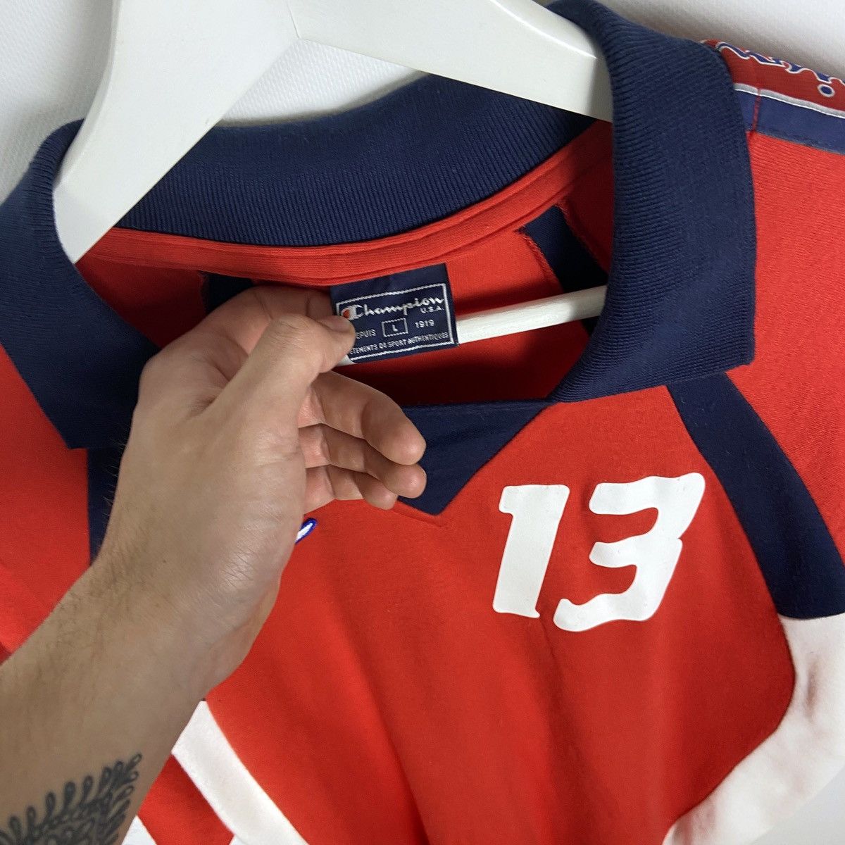 Champion Vintage 90s Champion USA monogram rare rugby tee size L y2k Size US L / EU 52-54 / 3 - 5 Thumbnail