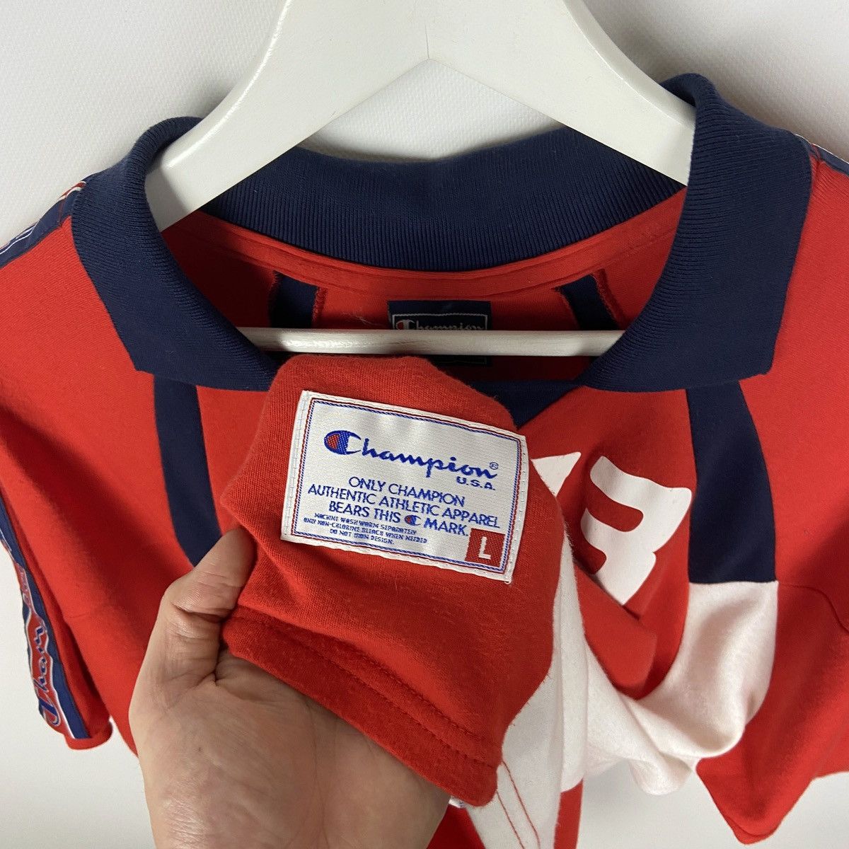 Champion Vintage 90s Champion USA monogram rare rugby tee size L y2k Size US L / EU 52-54 / 3 - 8 Thumbnail