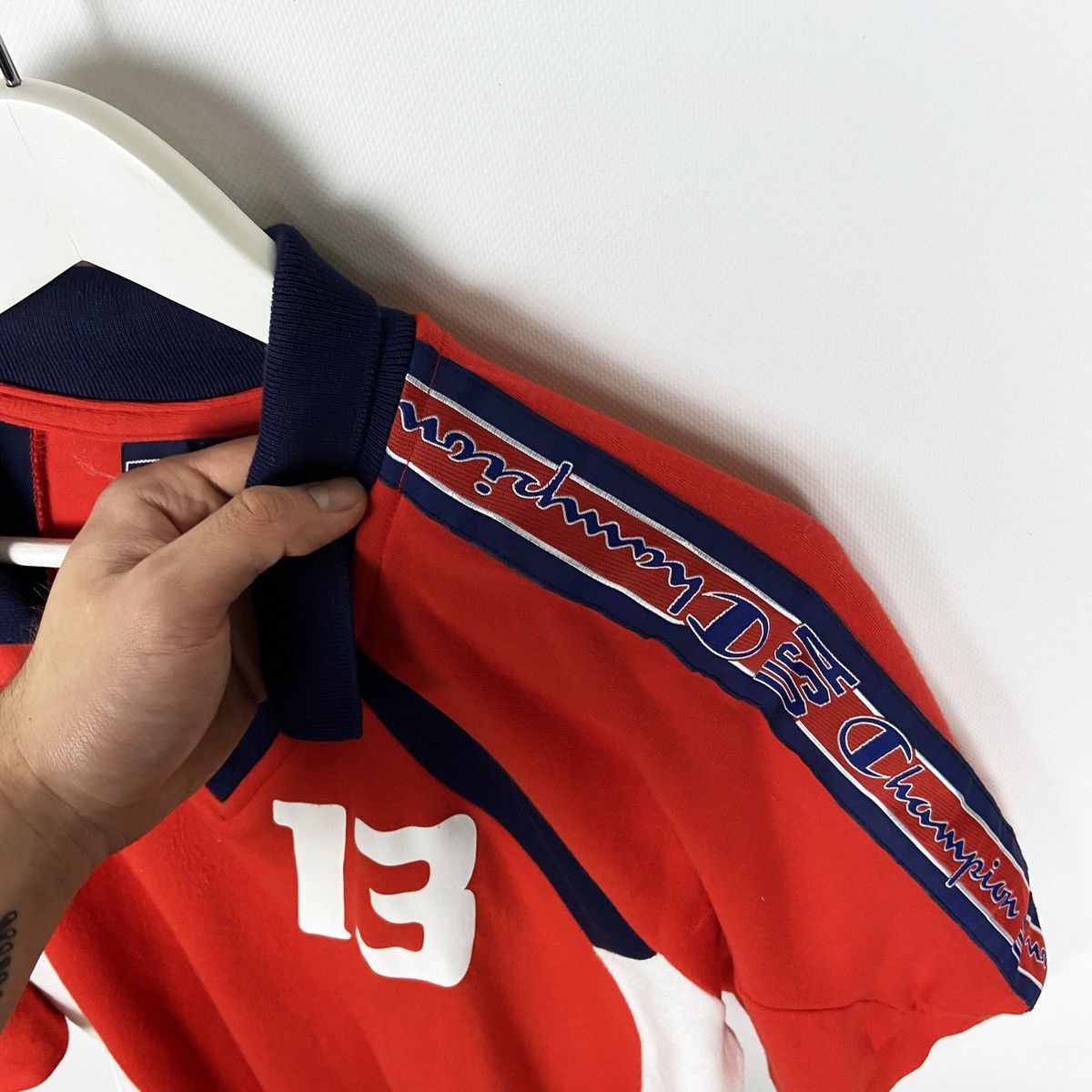 Champion Vintage 90s Champion USA monogram rare rugby tee size L y2k Size US L / EU 52-54 / 3 - 7 Thumbnail