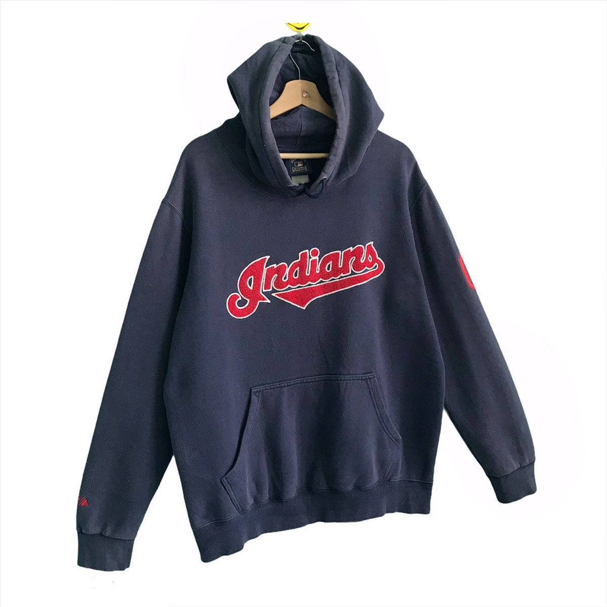 MLB × Vintage Vintage!! Indians Hoodie Embroidered Spellout Size XL Size US XL / EU 56 / 4 - 2 Thumbnail