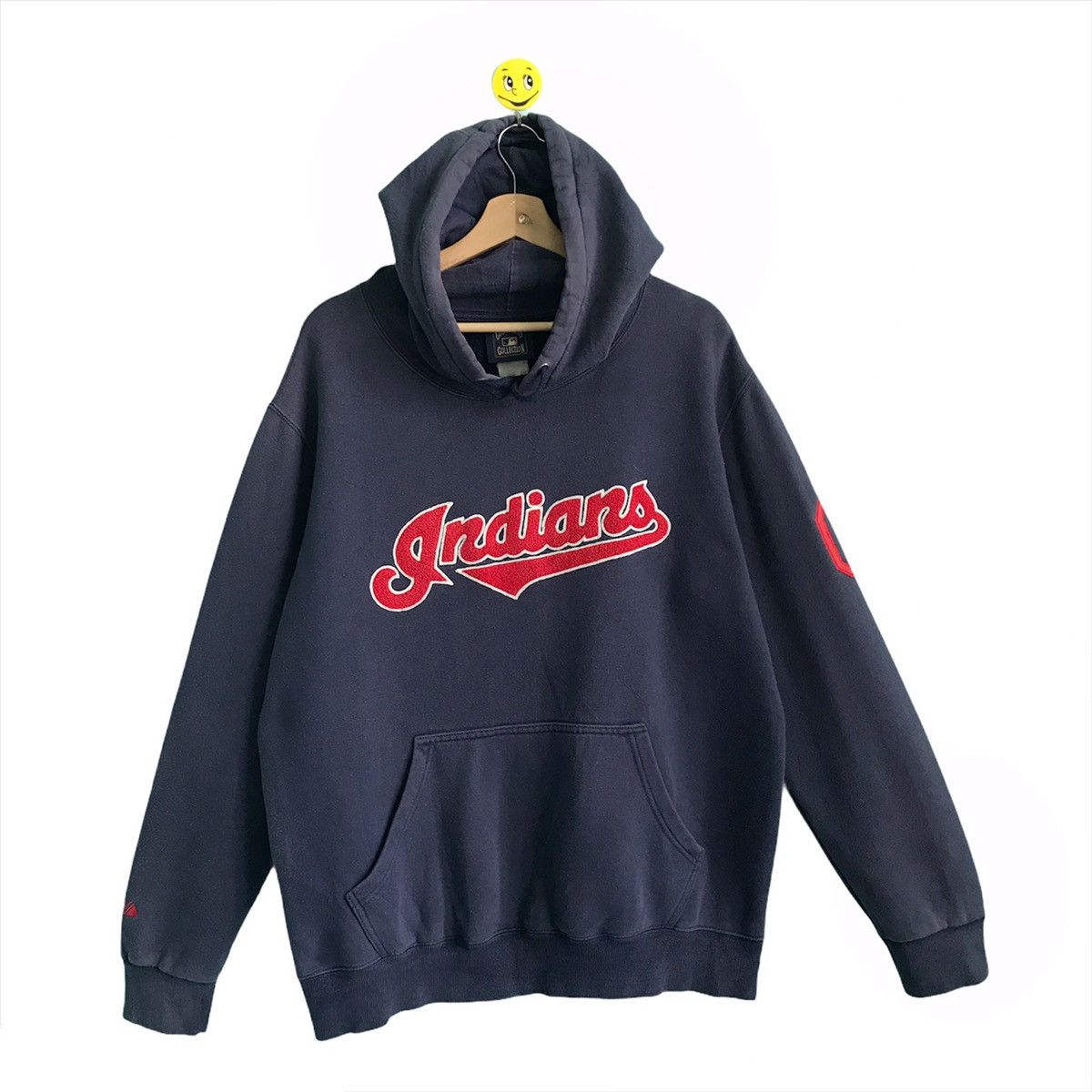 MLB × Vintage Vintage!! Indians Hoodie Embroidered Spellout Size XL Size US XL / EU 56 / 4 - 1 Thumbnail