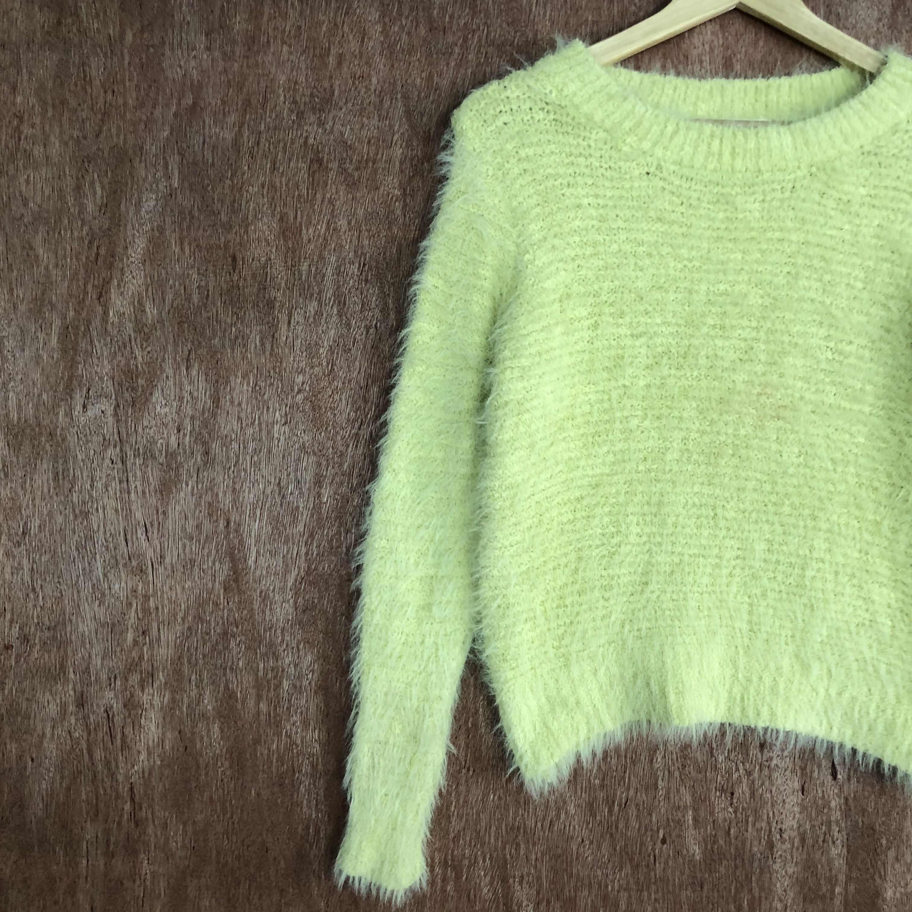 Homespun Knitwear × Japanese Brand DLL Chocol Raffine Yellow Mohair Shag Shaggy Knitwear #c541 Size M / US 6-8 / IT 42-44 - 7 Thumbnail