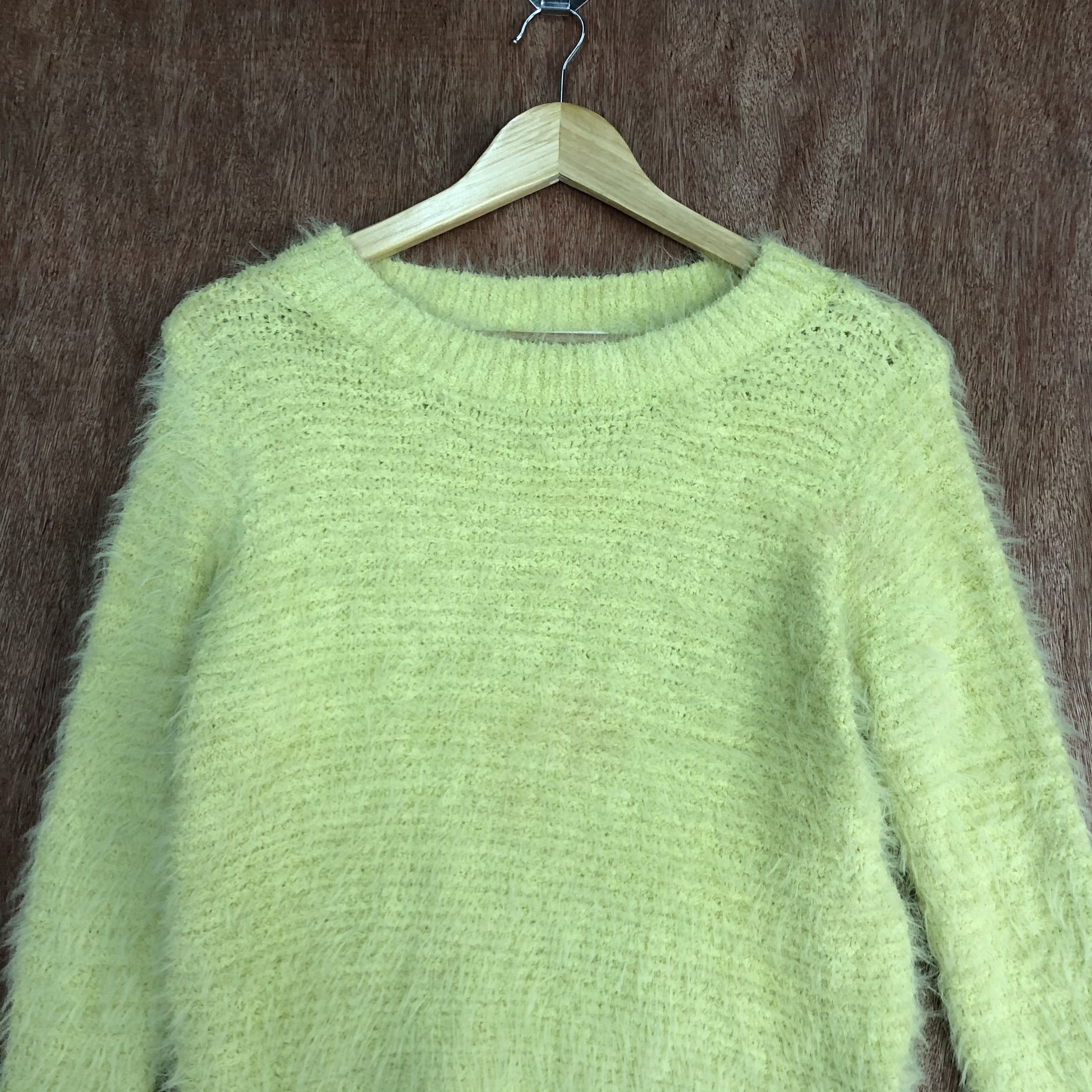 Homespun Knitwear × Japanese Brand DLL Chocol Raffine Yellow Mohair Shag Shaggy Knitwear #c541 Size M / US 6-8 / IT 42-44 - 8 Thumbnail