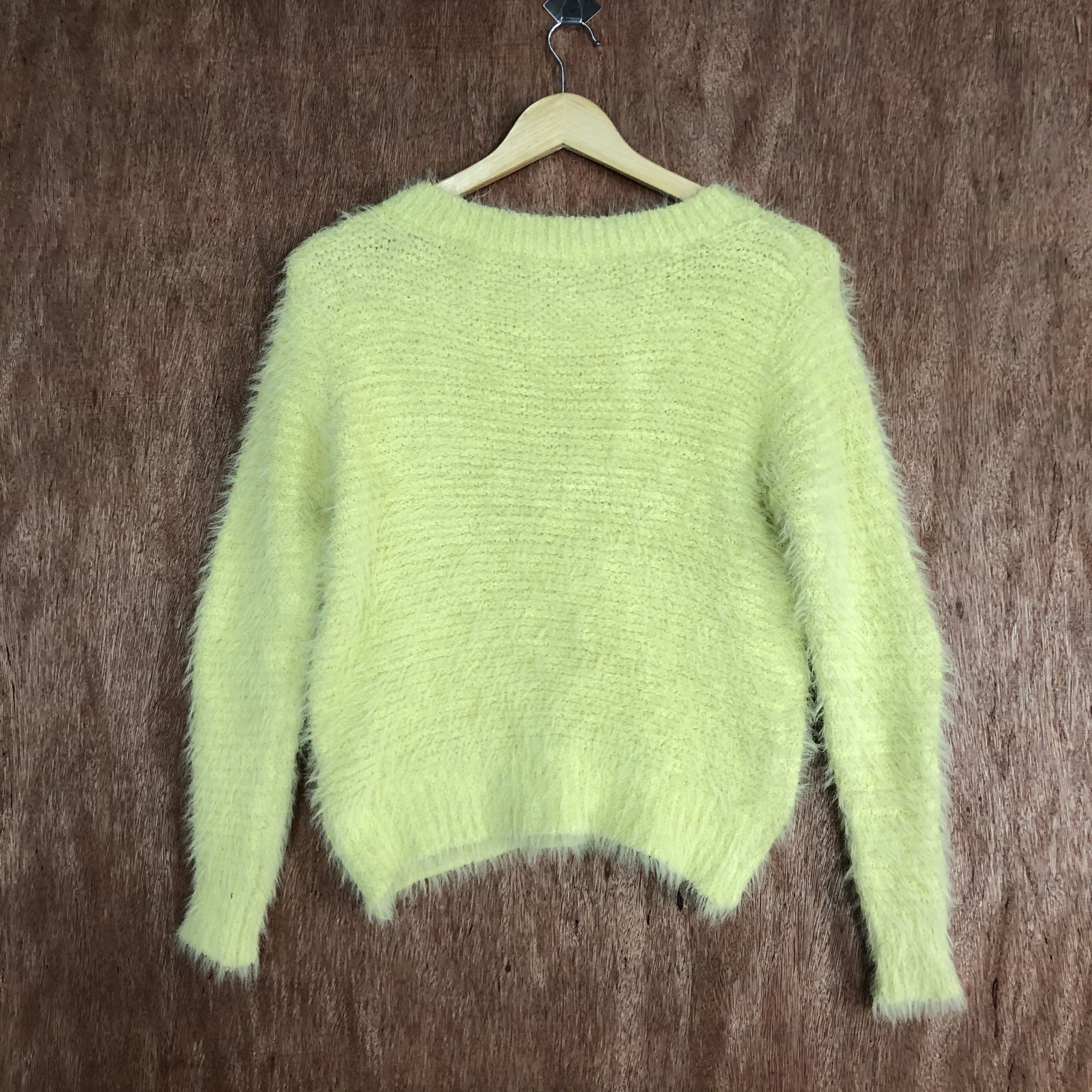 Homespun Knitwear × Japanese Brand DLL Chocol Raffine Yellow Mohair Shag Shaggy Knitwear #c541 Size M / US 6-8 / IT 42-44 - 10 Thumbnail