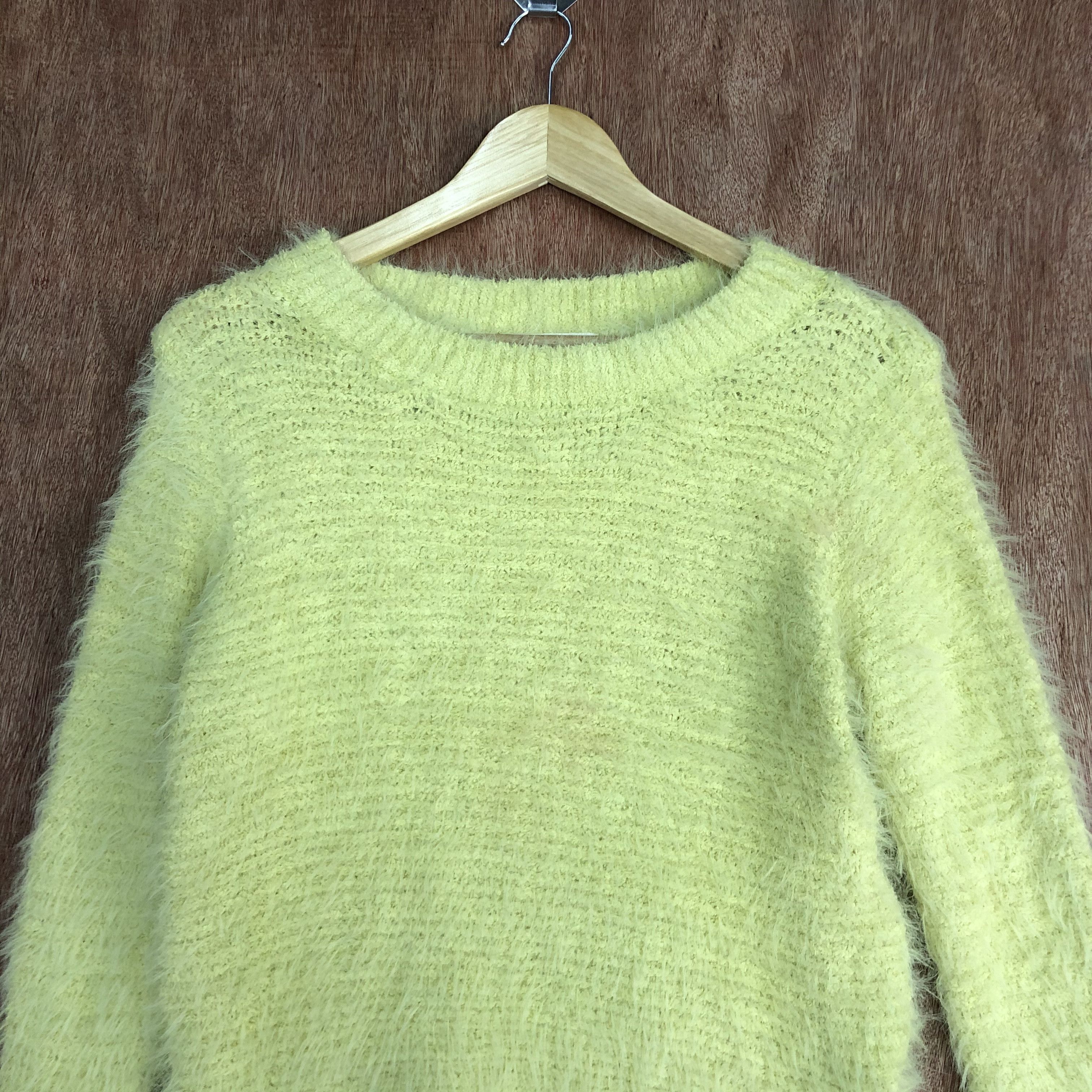 Homespun Knitwear × Japanese Brand DLL Chocol Raffine Yellow Mohair Shag Shaggy Knitwear #c541 Size M / US 6-8 / IT 42-44 - 3 Thumbnail