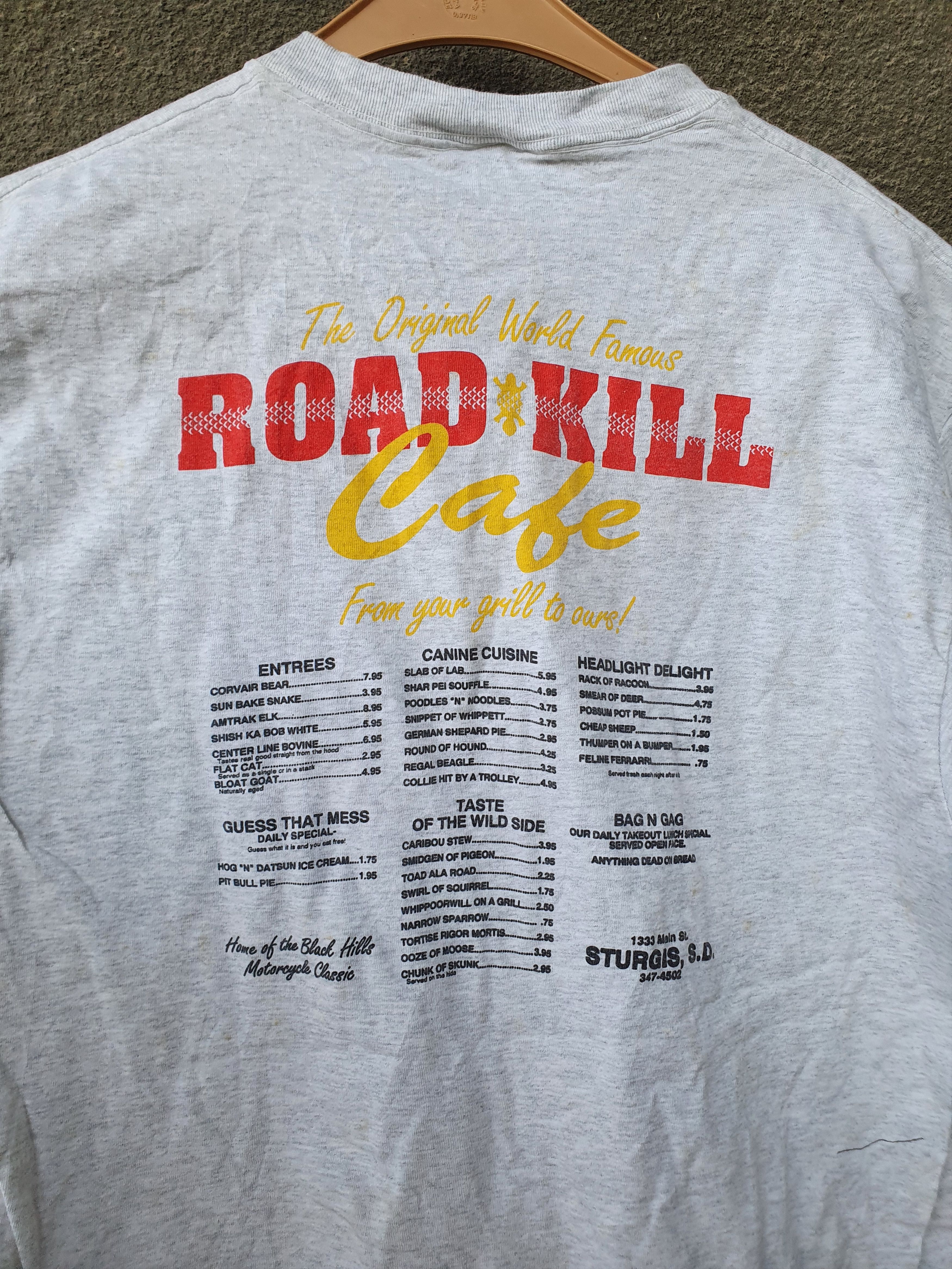 Fruit Of The Loom × Vintage Road Kill Cafe Sturgis South Dakota Vtg tee,sz XL Size US XL / EU 56 / 4 - 11 Thumbnail