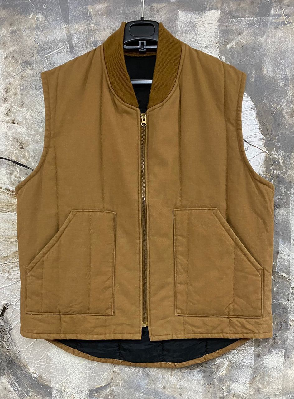 Japanese Brand × Vintage Vintage Japanese Brand Duck Canvas Quilt Lined Vest Size US L / EU 52-54 / 3 - 1 Thumbnail