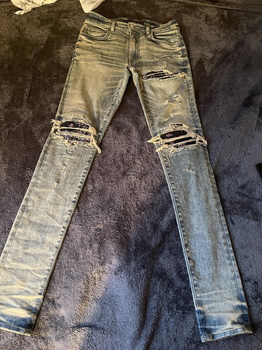 Amiri Dirty Indigo Bandana MX1 Jeans Grailed