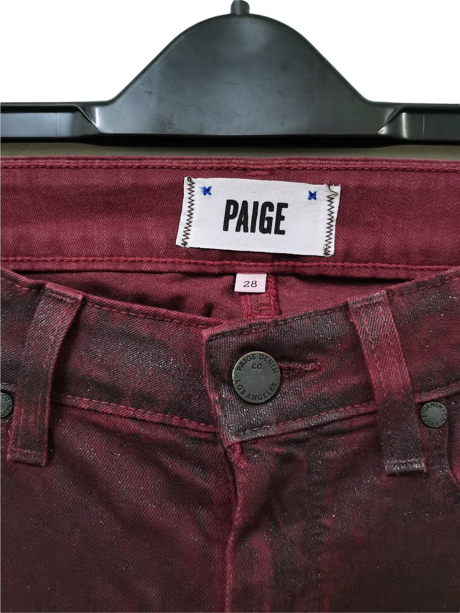 Paige 🔥🔥PAIGE 🇺🇸 Ultra Skinny Glitter Jeans Punk Rock Design Size US 28 / EU 44 - 12 Thumbnail