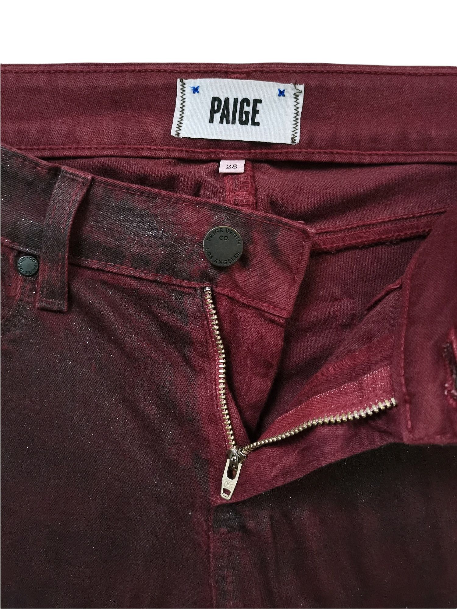 Paige 🔥🔥PAIGE 🇺🇸 Ultra Skinny Glitter Jeans Punk Rock Design Size US 28 / EU 44 - 14 Thumbnail