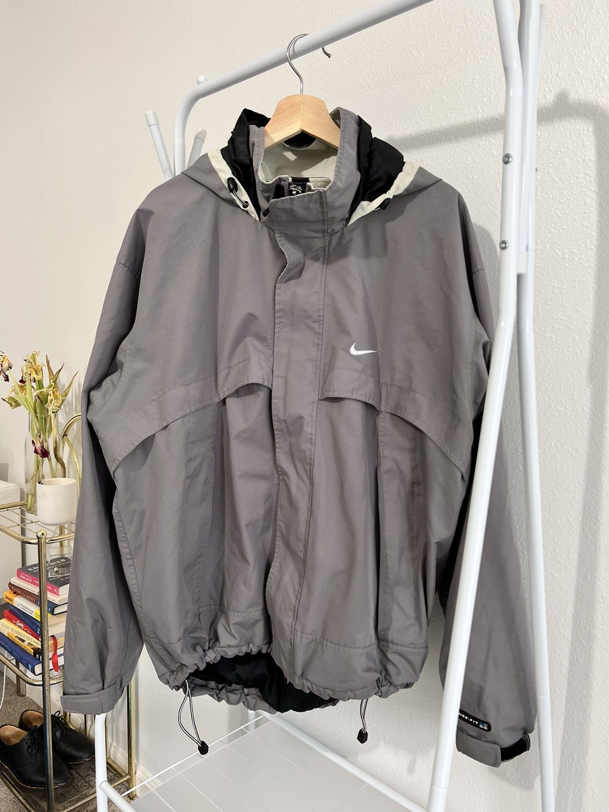 windproof nike acg gray and pink