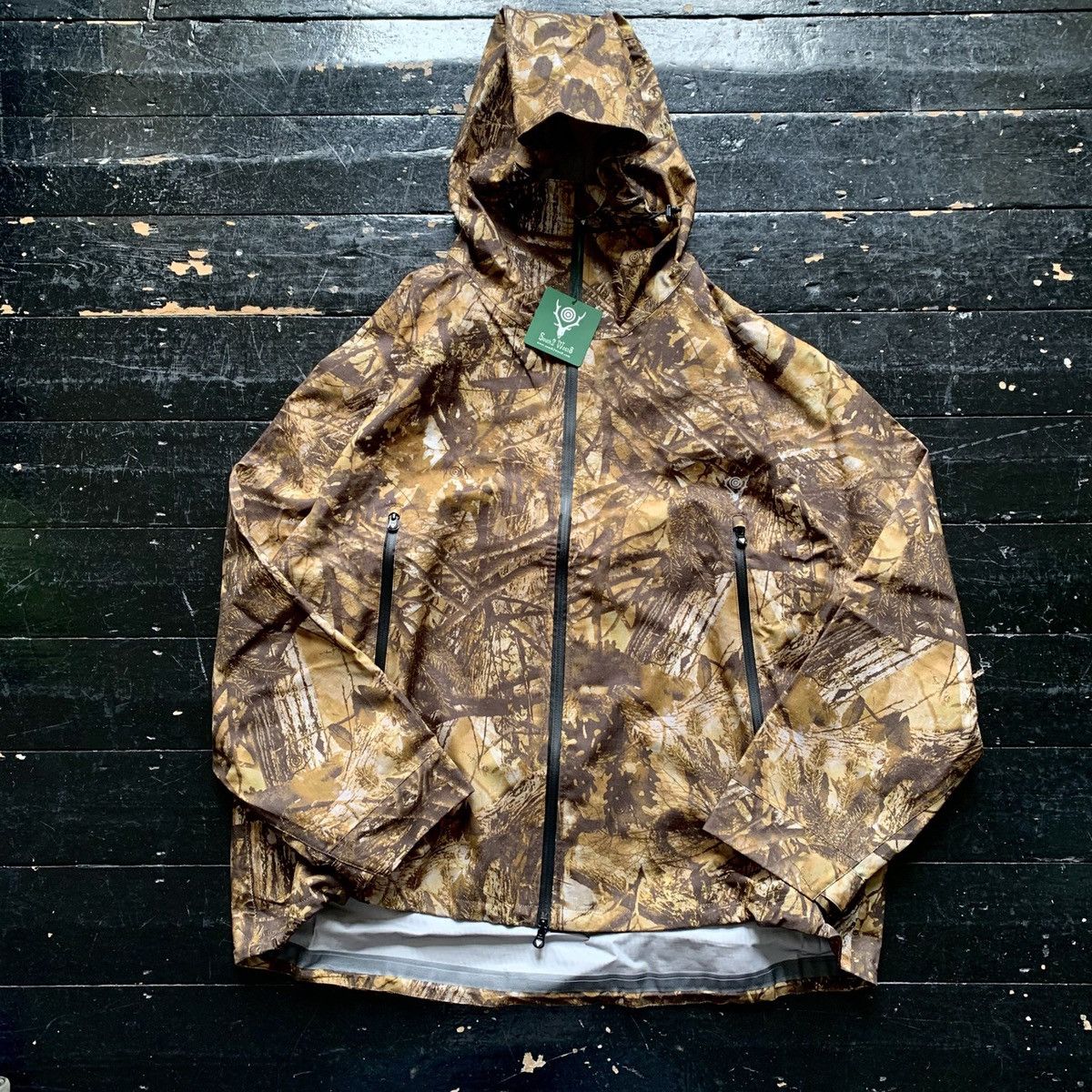 South2 West8 South2 West8 Weather Effect Jacket - Camo Khaki (Waterproof) |  Grailed