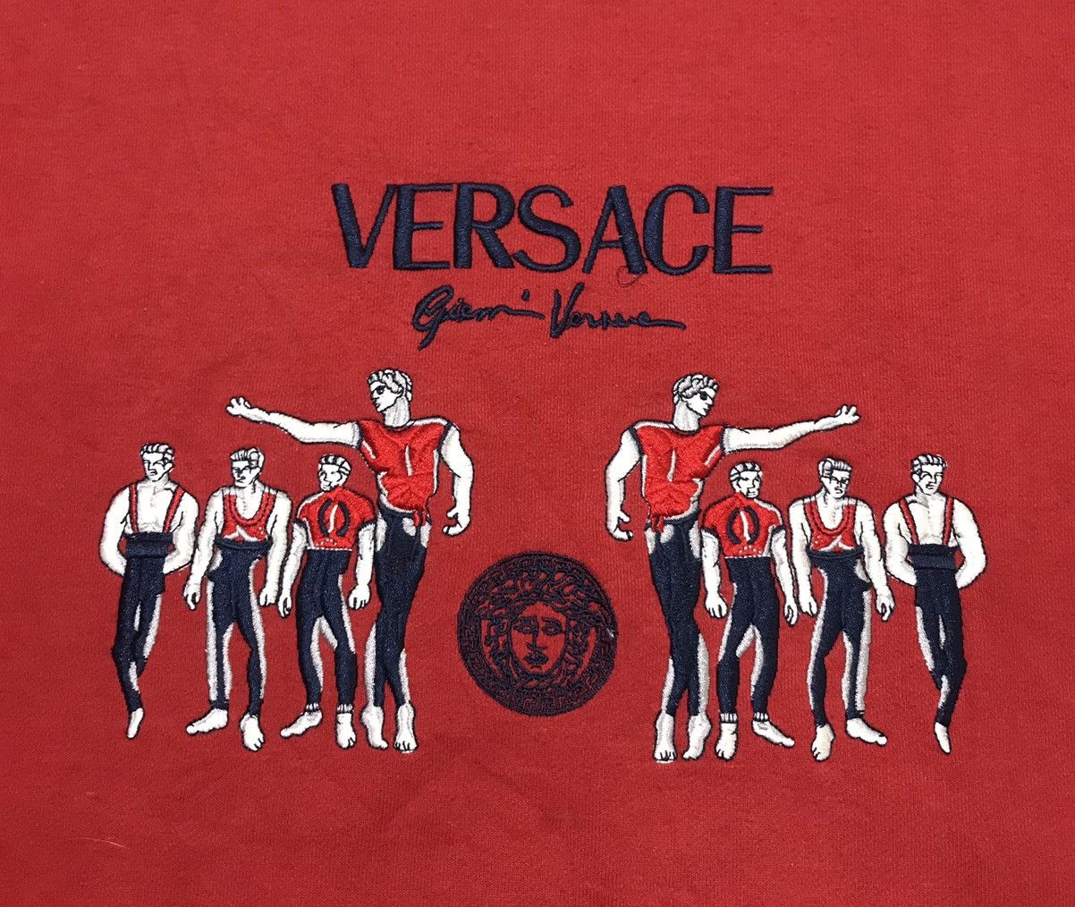 Gianni Valentino × Versace × Versace Jeans Couture Gianni Versace Centre Big Logo Embroidery Sweatshirt Size US M / EU 48-50 / 2 - 2 Thumbnail