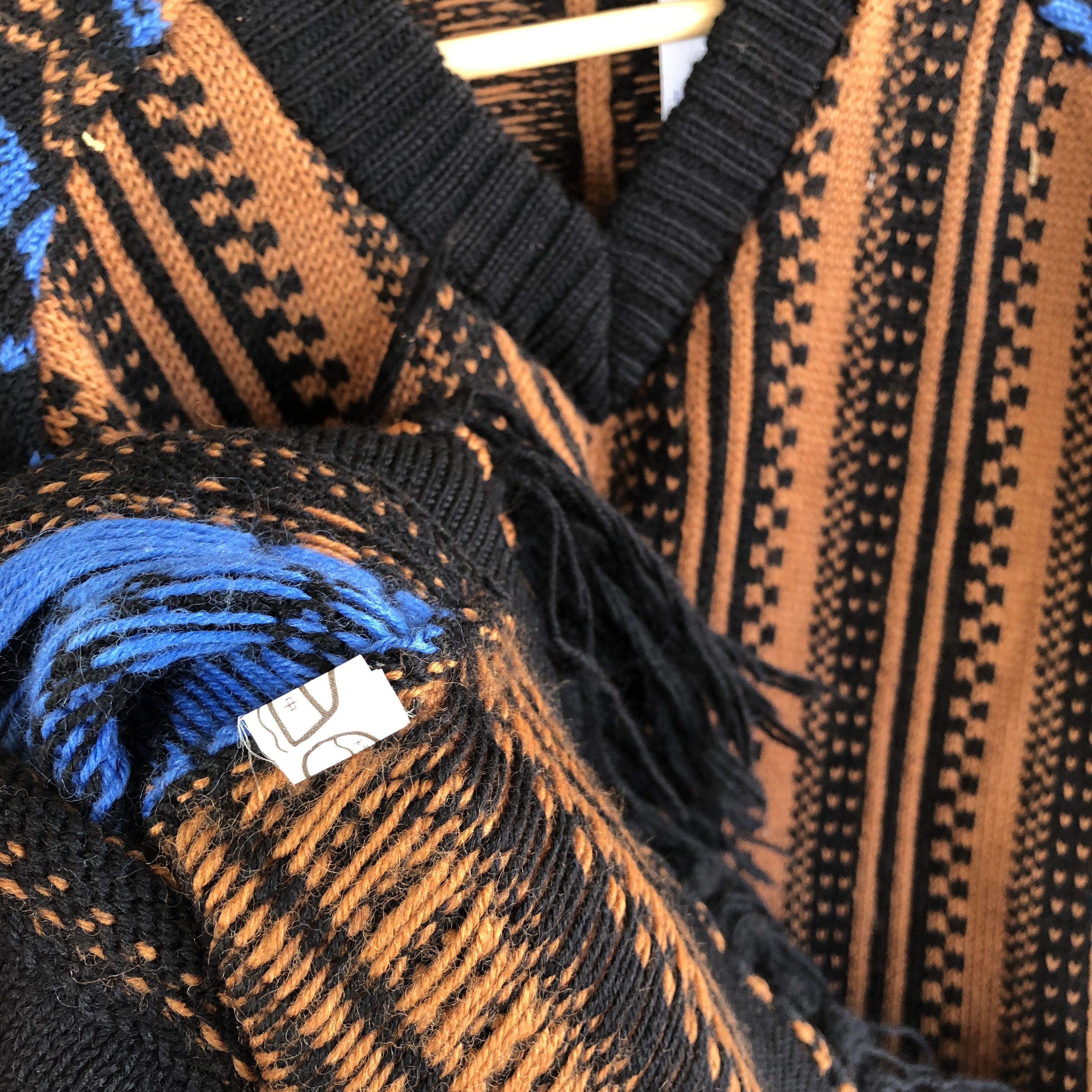 Homespun Knitwear × Vintage Karinca Japanese Cape Knitted Sweater Bohemian Aztec Size US M / EU 48-50 / 2 - 7 Thumbnail