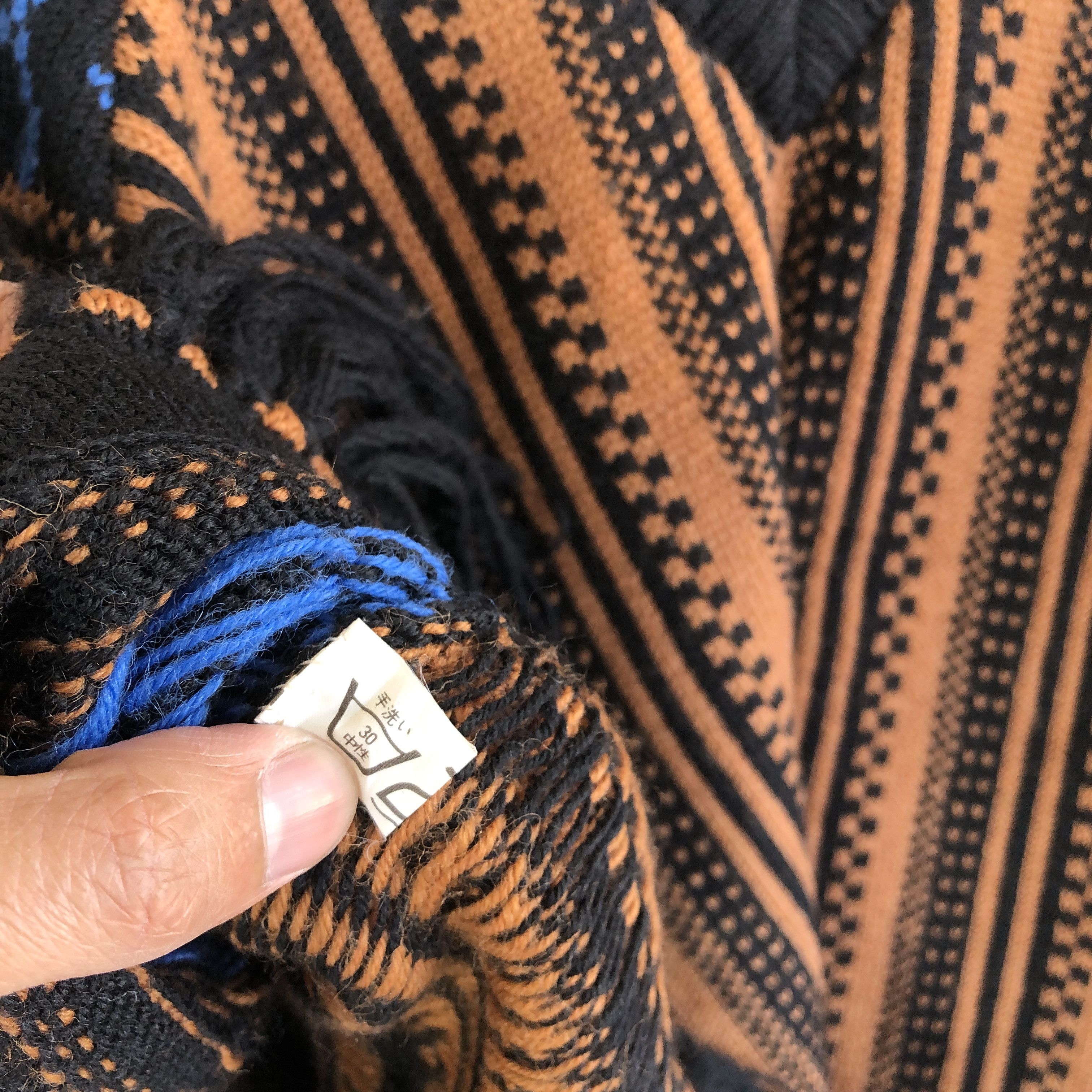 Homespun Knitwear × Vintage Karinca Japanese Cape Knitted Sweater Bohemian Aztec Size US M / EU 48-50 / 2 - 8 Thumbnail