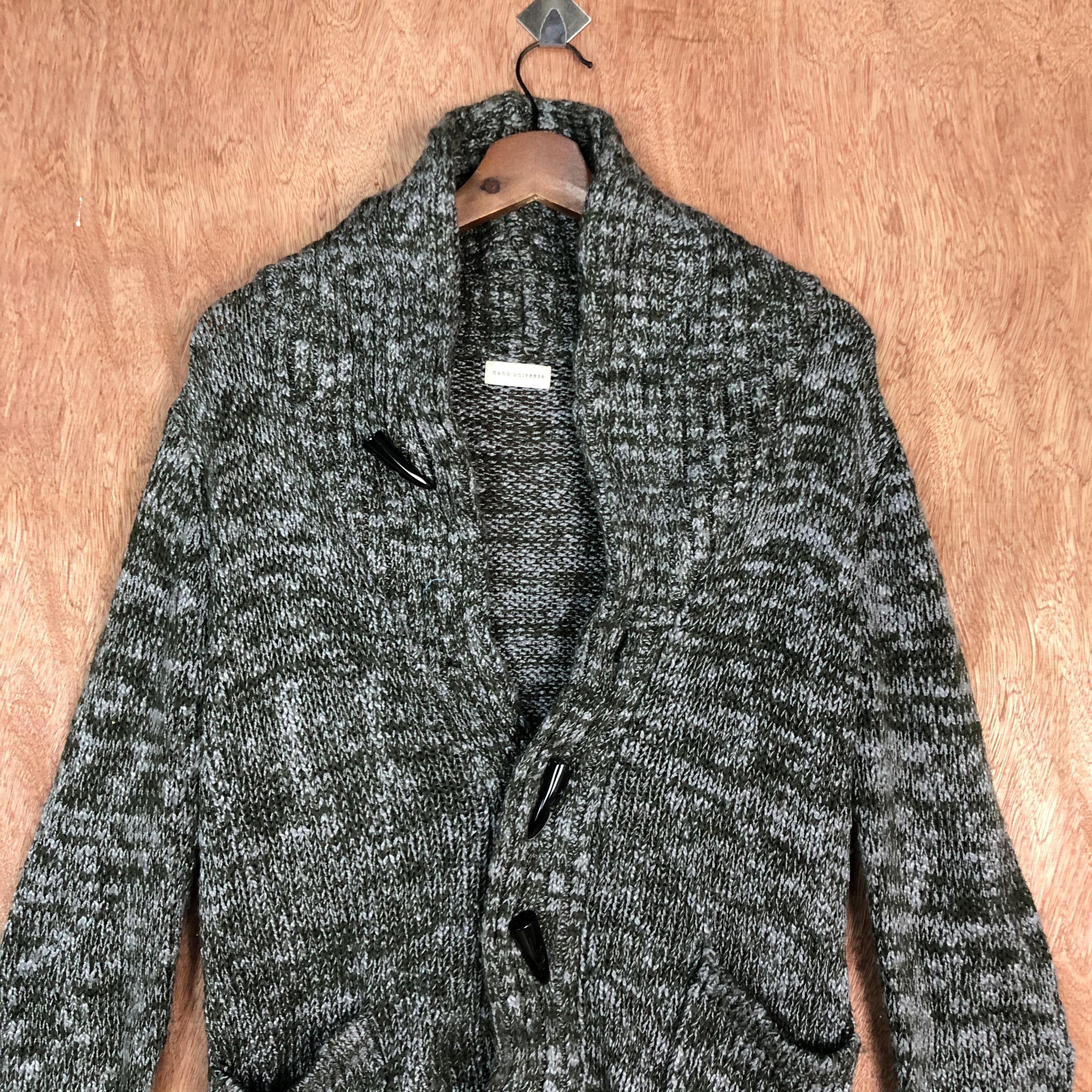 Japanese Brand DLL Nano Universe Grey Cardigan knitwear japan #c542 Size S / US 4 / IT 40 - 2 Thumbnail