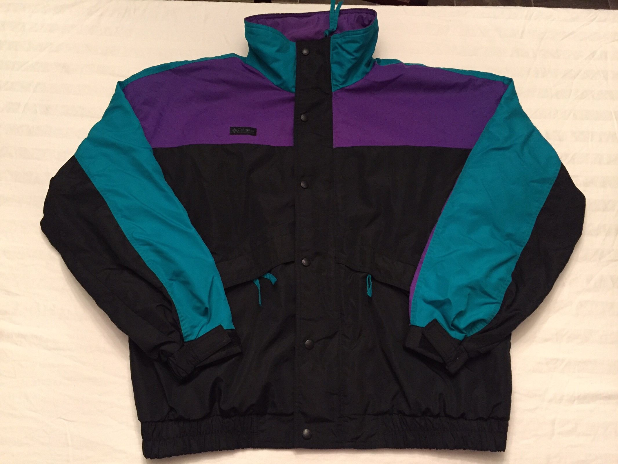 Columbia vintage 2024 mens radical sleeve pullover windbreaker size medium teal