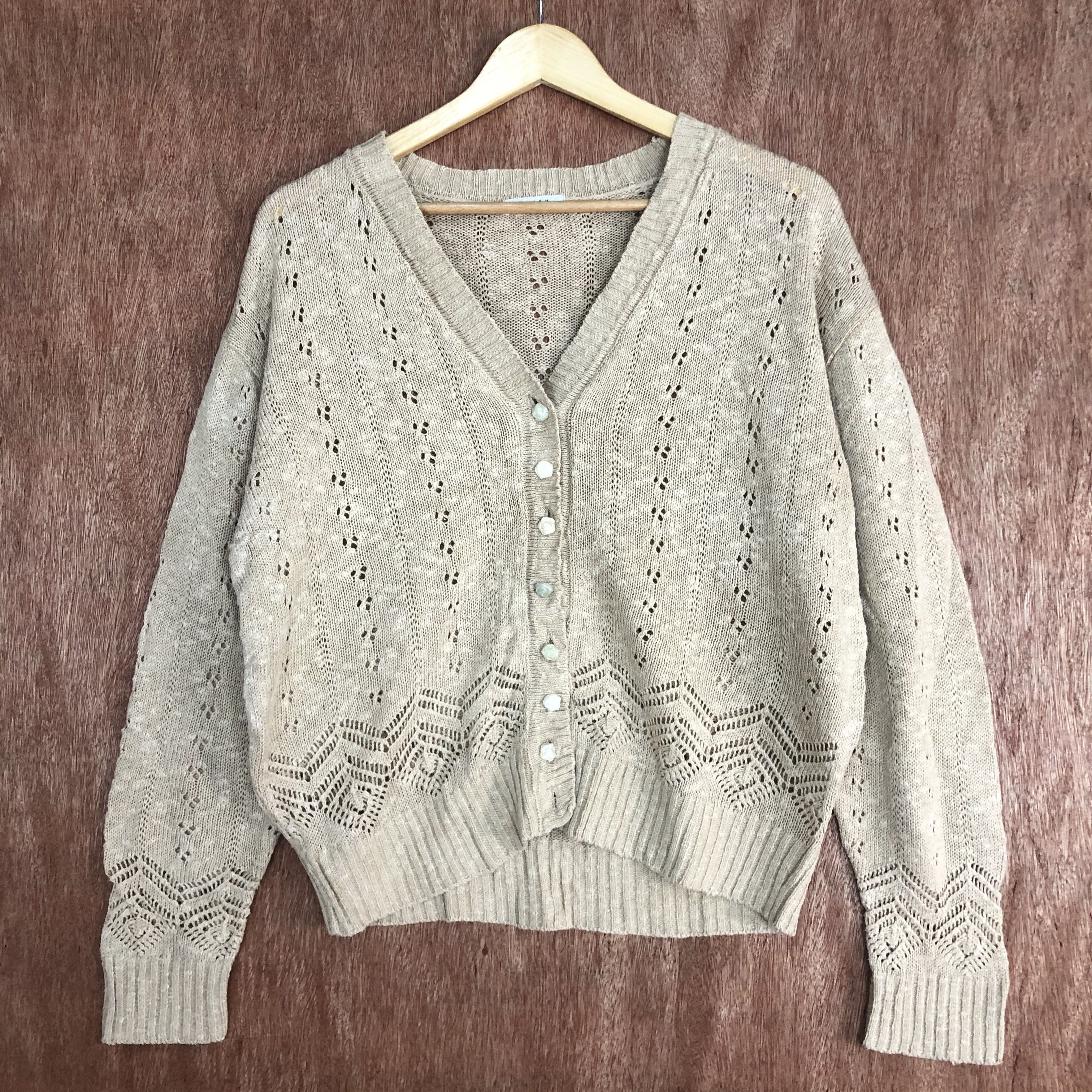 Homespun Knitwear × Japanese Brand DLL Pinion Brown Shag Shaggy Knitwear #c520 Size US M / EU 48-50 / 2 - 3 Thumbnail