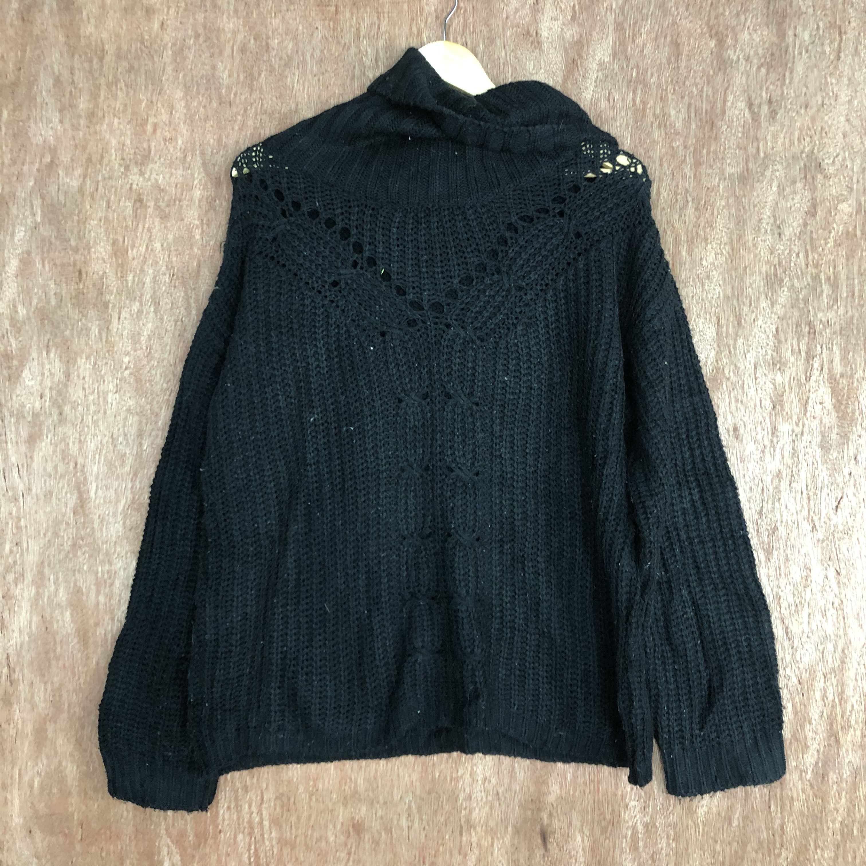 Homespun Knitwear × Japanese Brand Here's Touch Black Shag Shaggy Knitwear #c492 Size US S / EU 44-46 / 1 - 3 Thumbnail