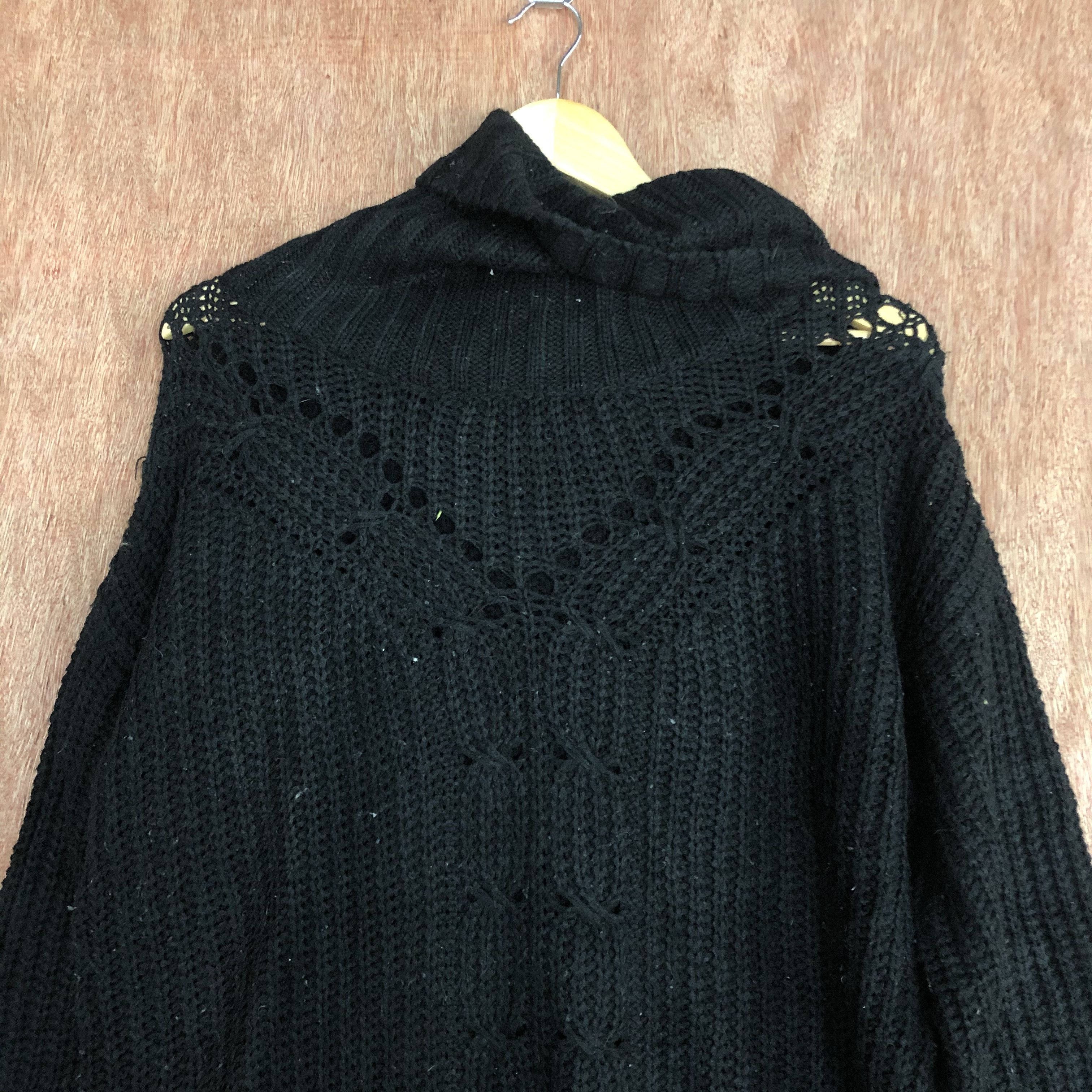 Homespun Knitwear × Japanese Brand Here's Touch Black Shag Shaggy Knitwear #c492 Size US S / EU 44-46 / 1 - 8 Thumbnail