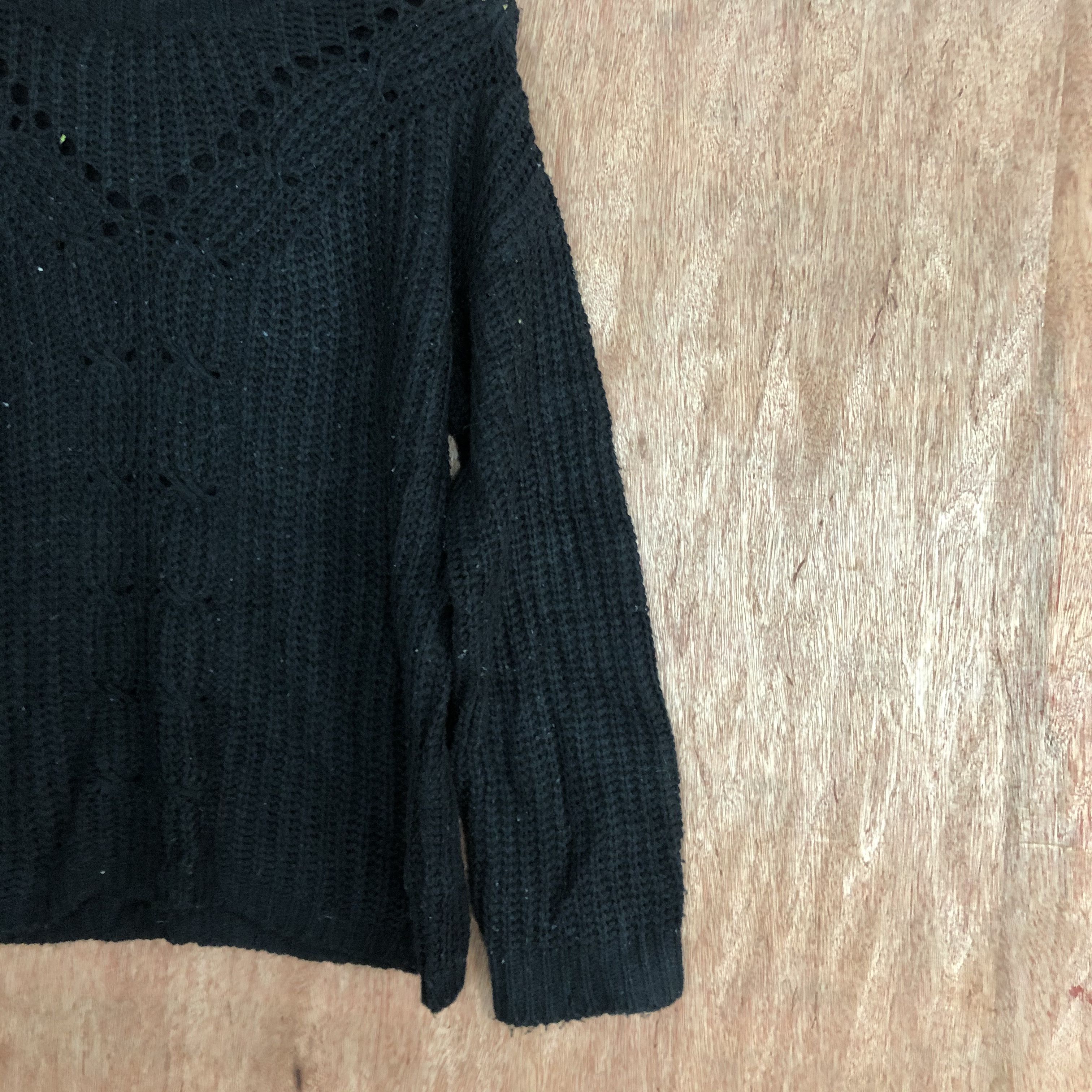 Homespun Knitwear × Japanese Brand Here's Touch Black Shag Shaggy Knitwear #c492 Size US S / EU 44-46 / 1 - 5 Thumbnail