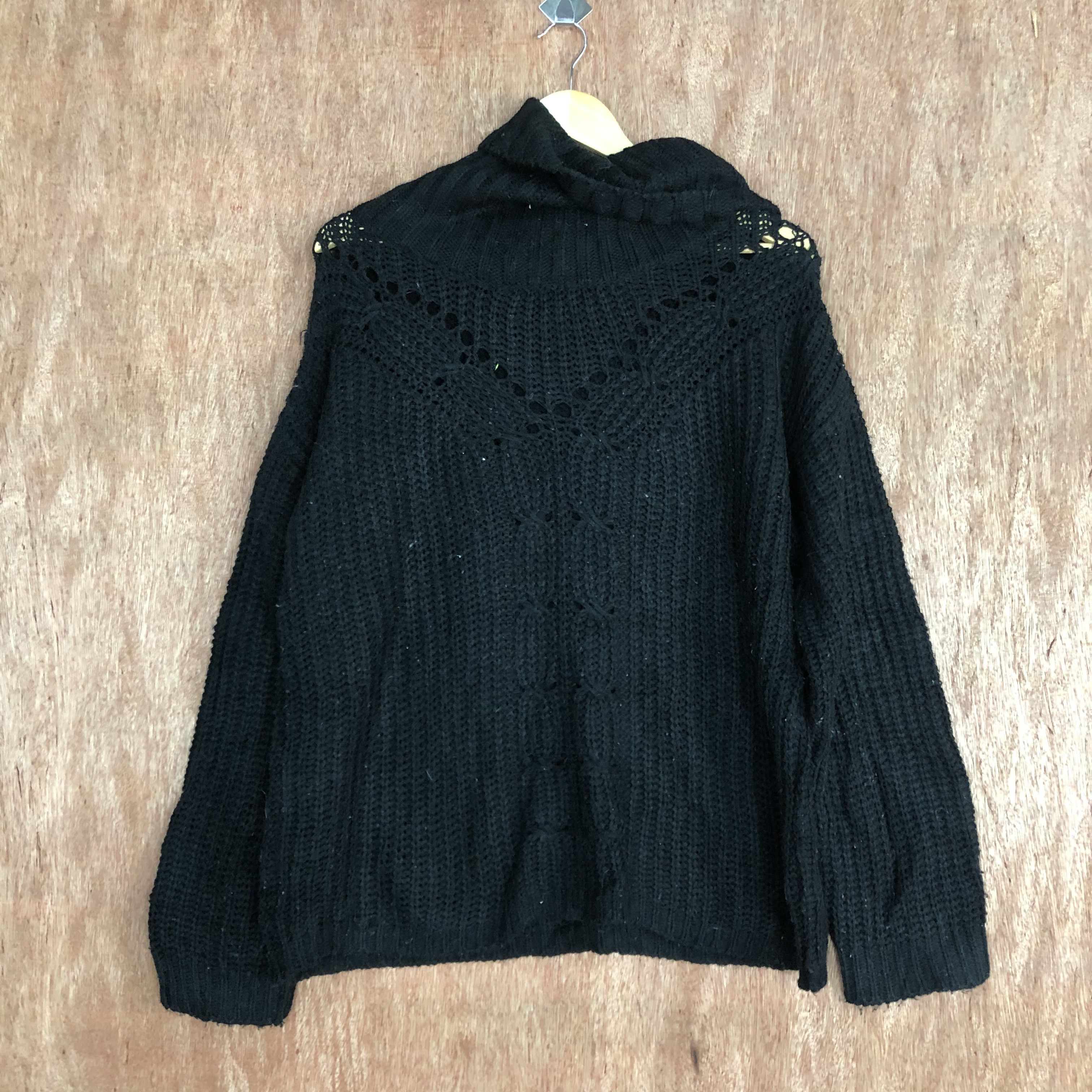 Homespun Knitwear × Japanese Brand Here's Touch Black Shag Shaggy Knitwear #c492 Size US S / EU 44-46 / 1 - 1 Thumbnail