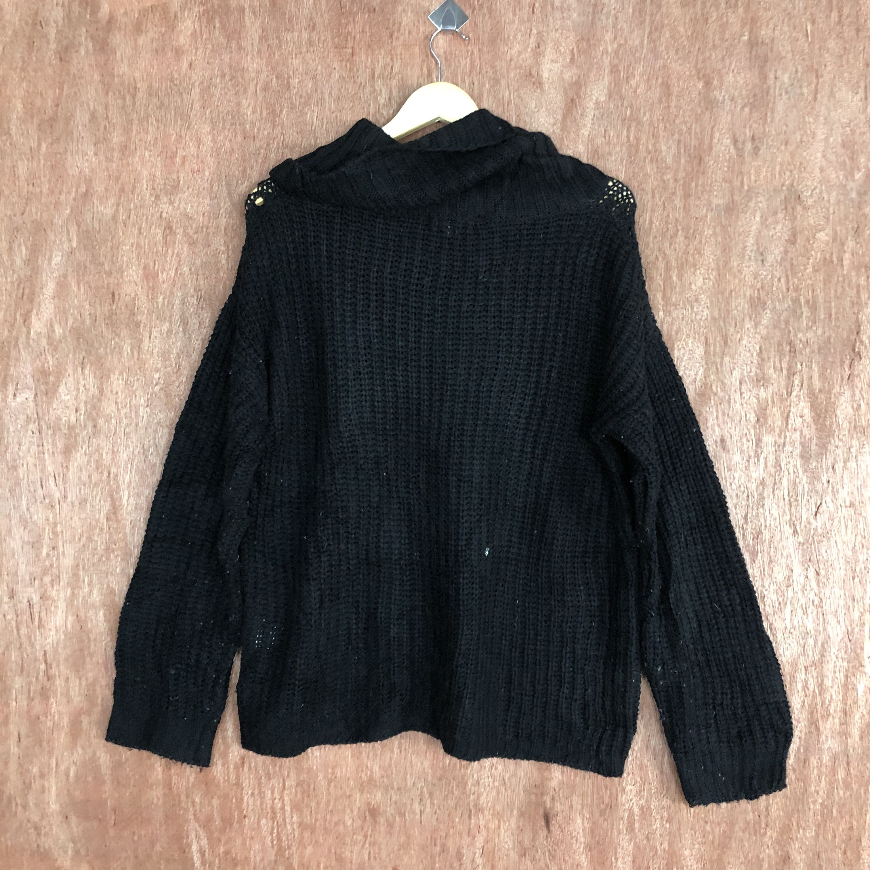 Homespun Knitwear × Japanese Brand Here's Touch Black Shag Shaggy Knitwear #c492 Size US S / EU 44-46 / 1 - 10 Thumbnail