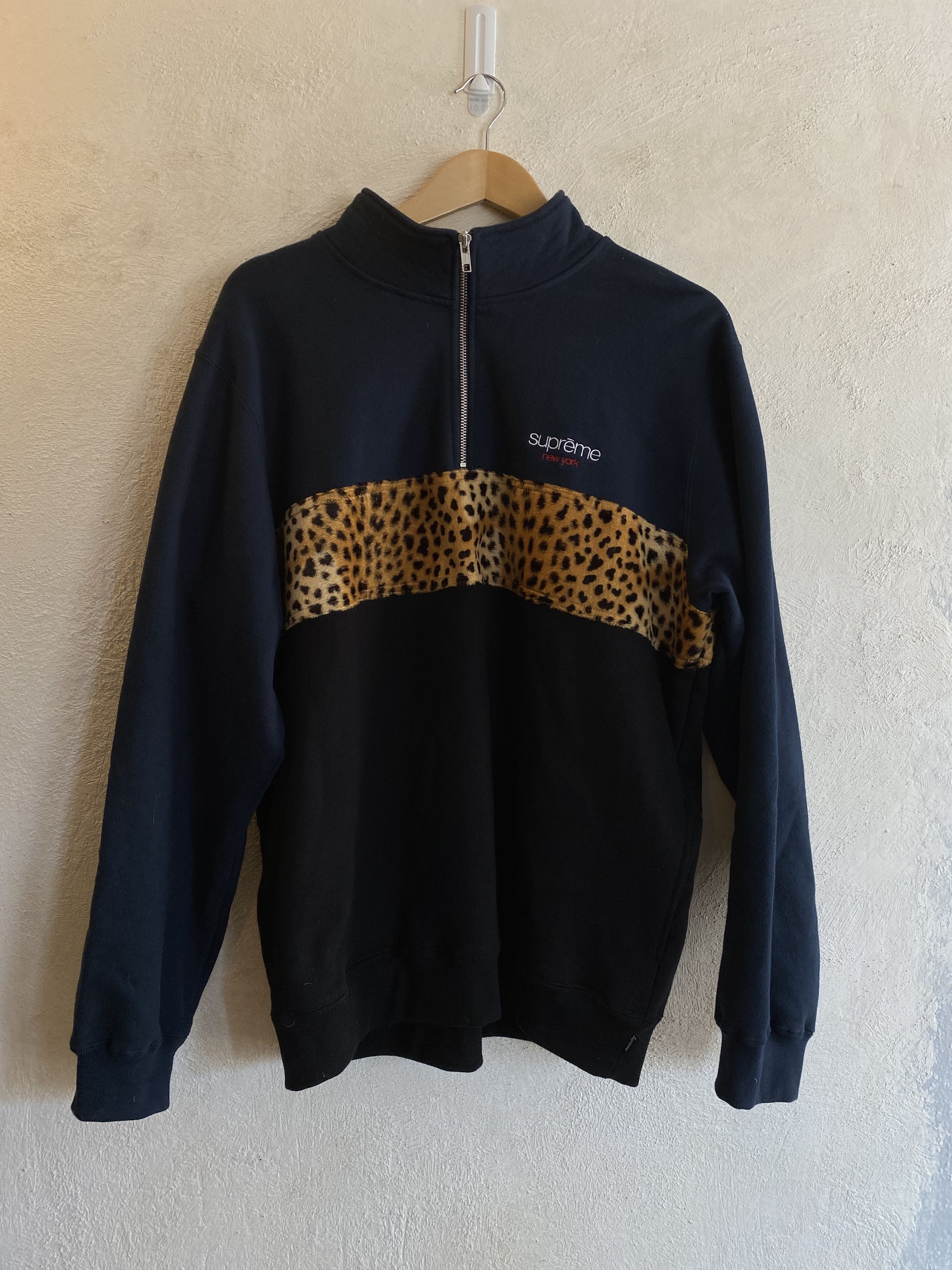 Apd Somaliland Supreme Leopard Panel Half Zip Sweatshirt Leopard 