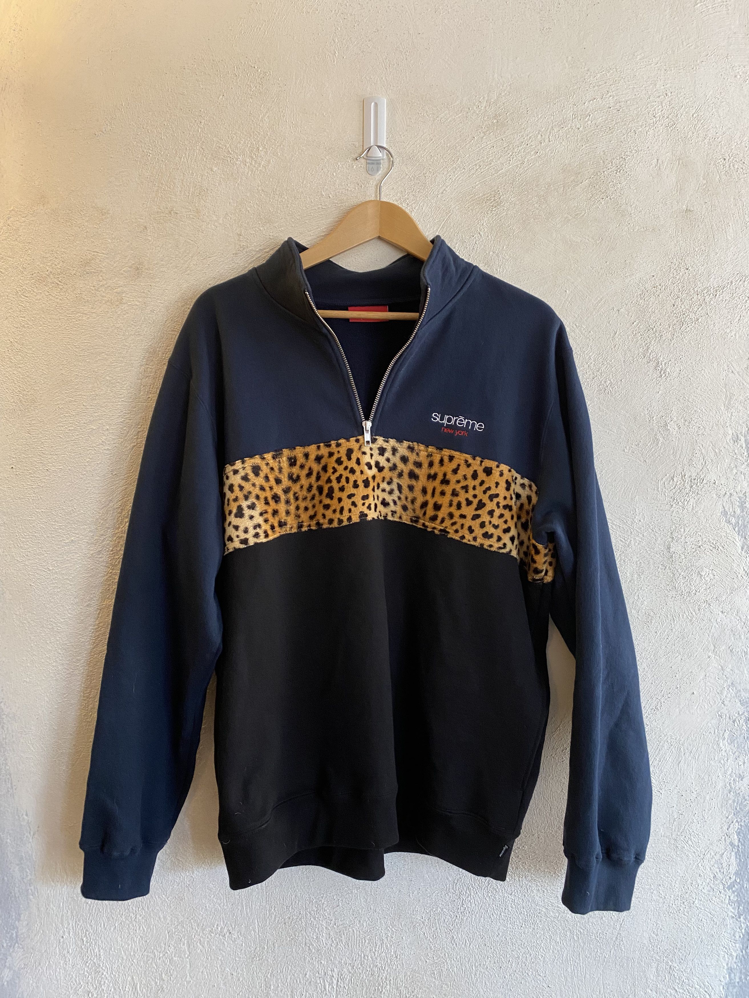 Supreme Supreme quarter zip leopard cheetah print sweatshirt Grailed