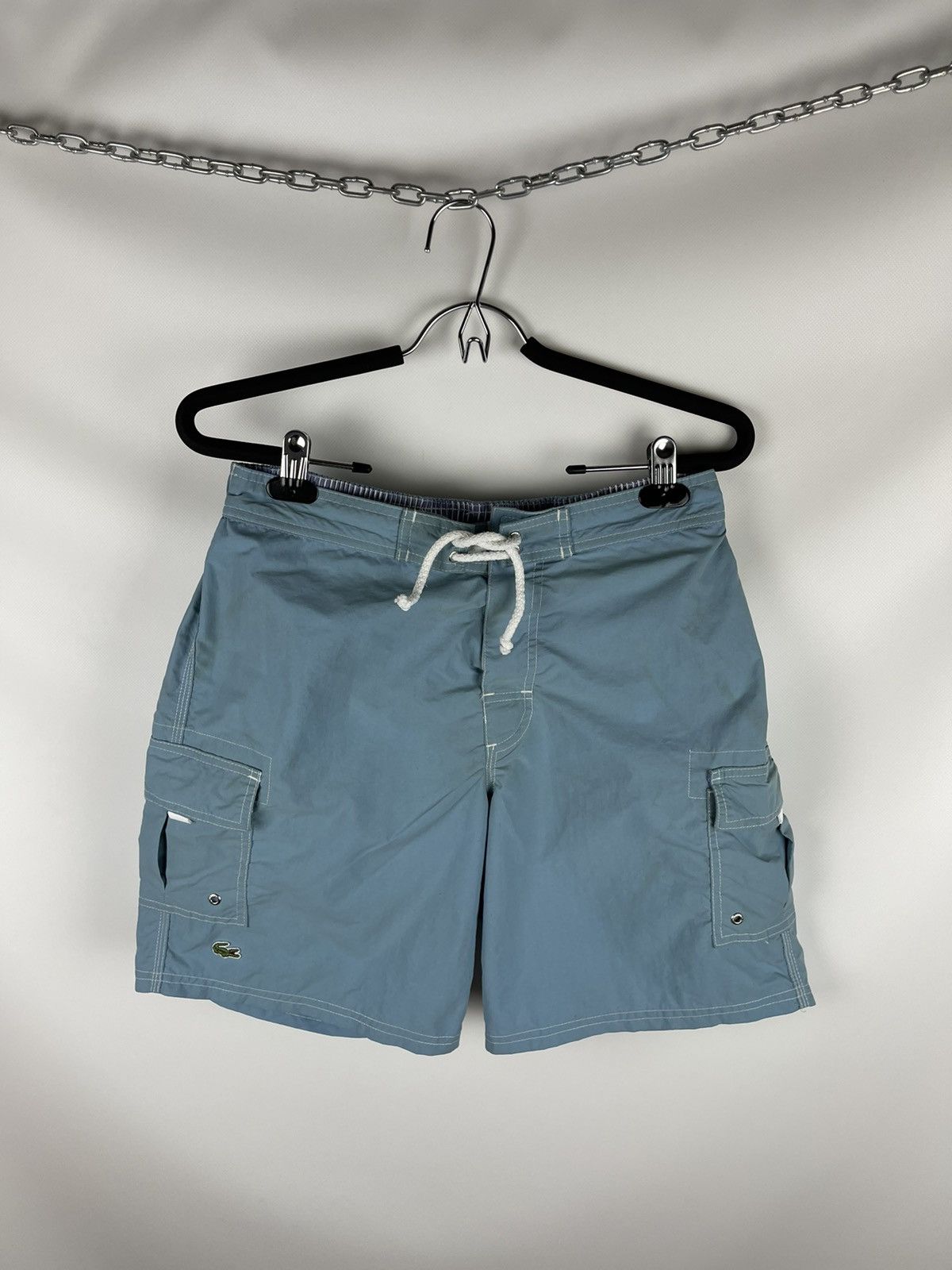 Lacoste Lacoste vintage blue logo cargo shorts travis Scott style Size US 32 / EU 48 - 1 Thumbnail
